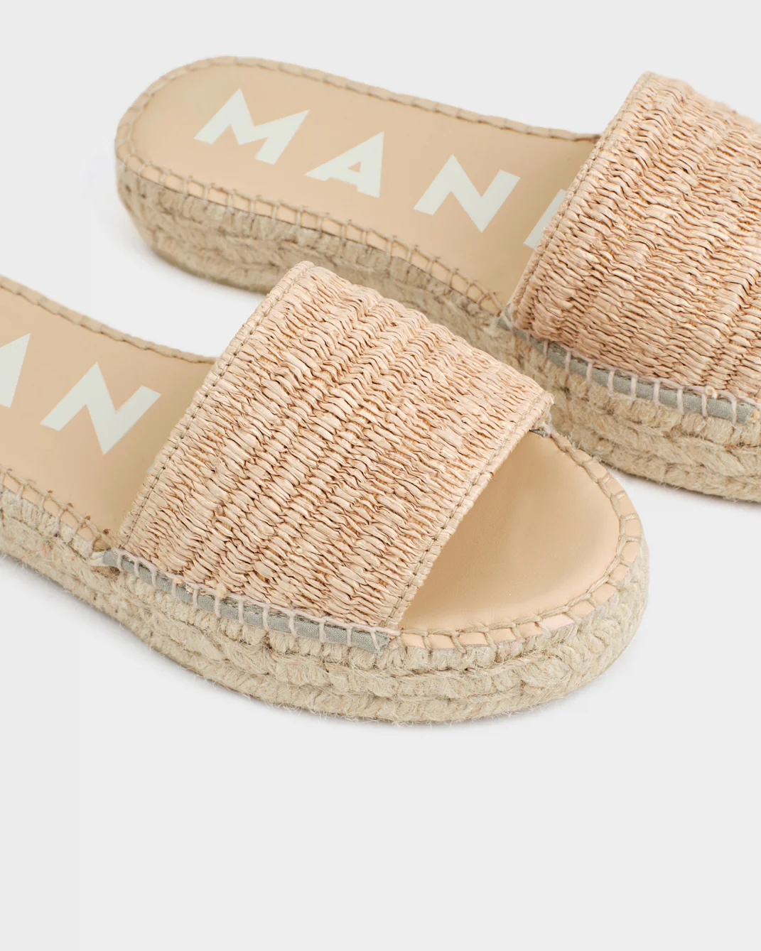 Raffia Stripes Double Sole Slides - H15DS - Yucatán Natural - Image 4