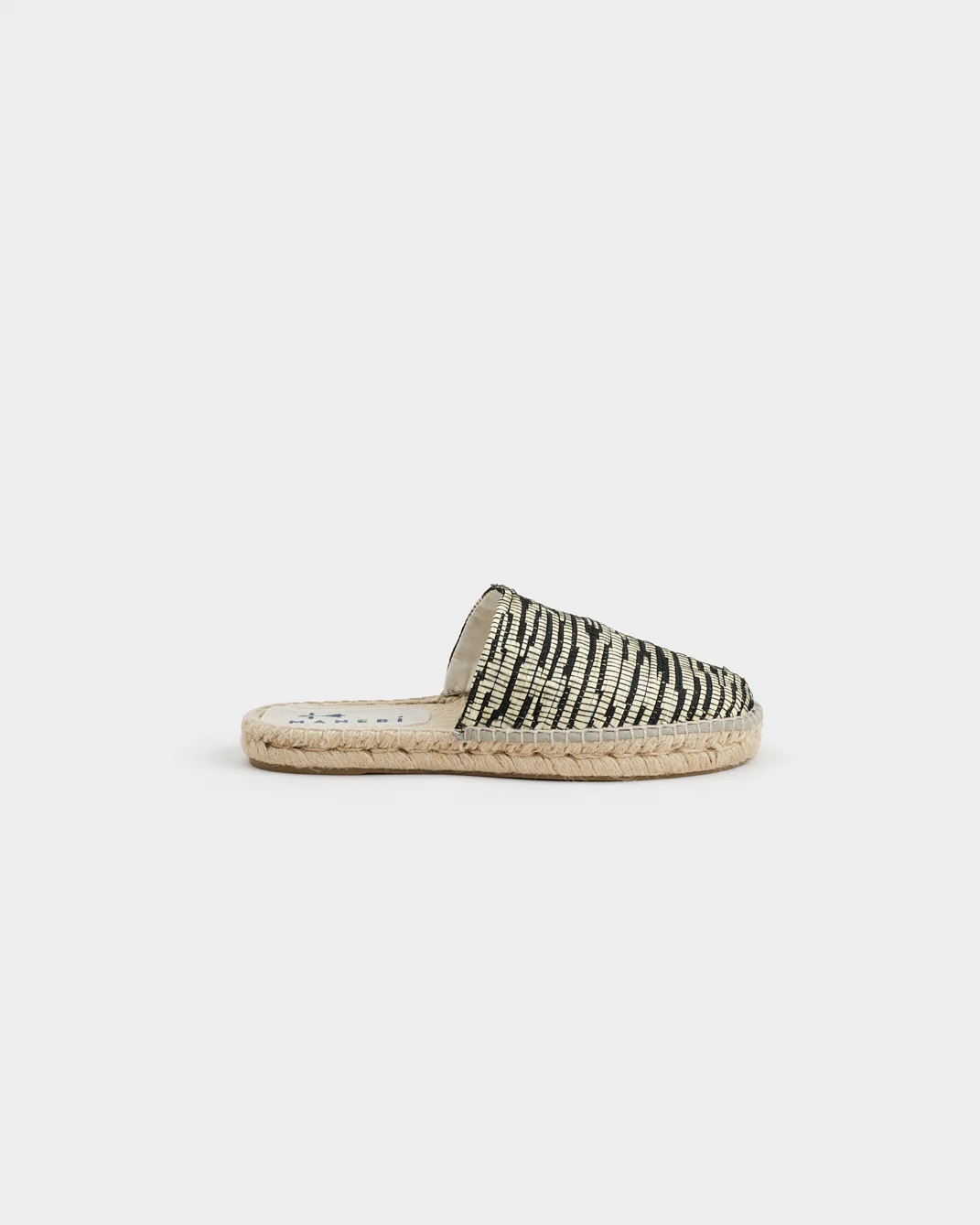 Raffia Zebra Chunky Mules - H25MH - Yucatán Natural & Black