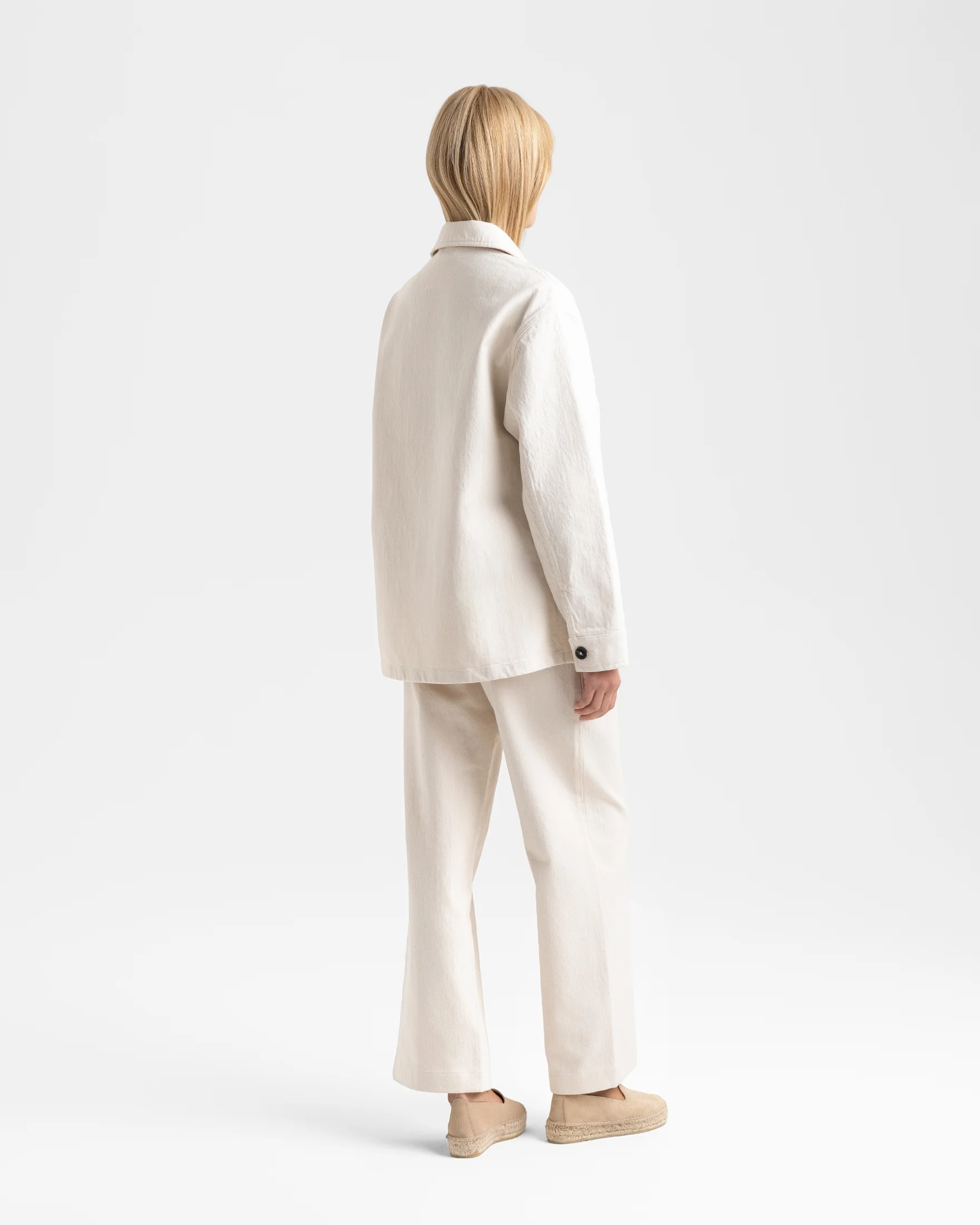 Raw Cotton Twill Ventana Overshirt - C96KZ - Ecru - Image 5