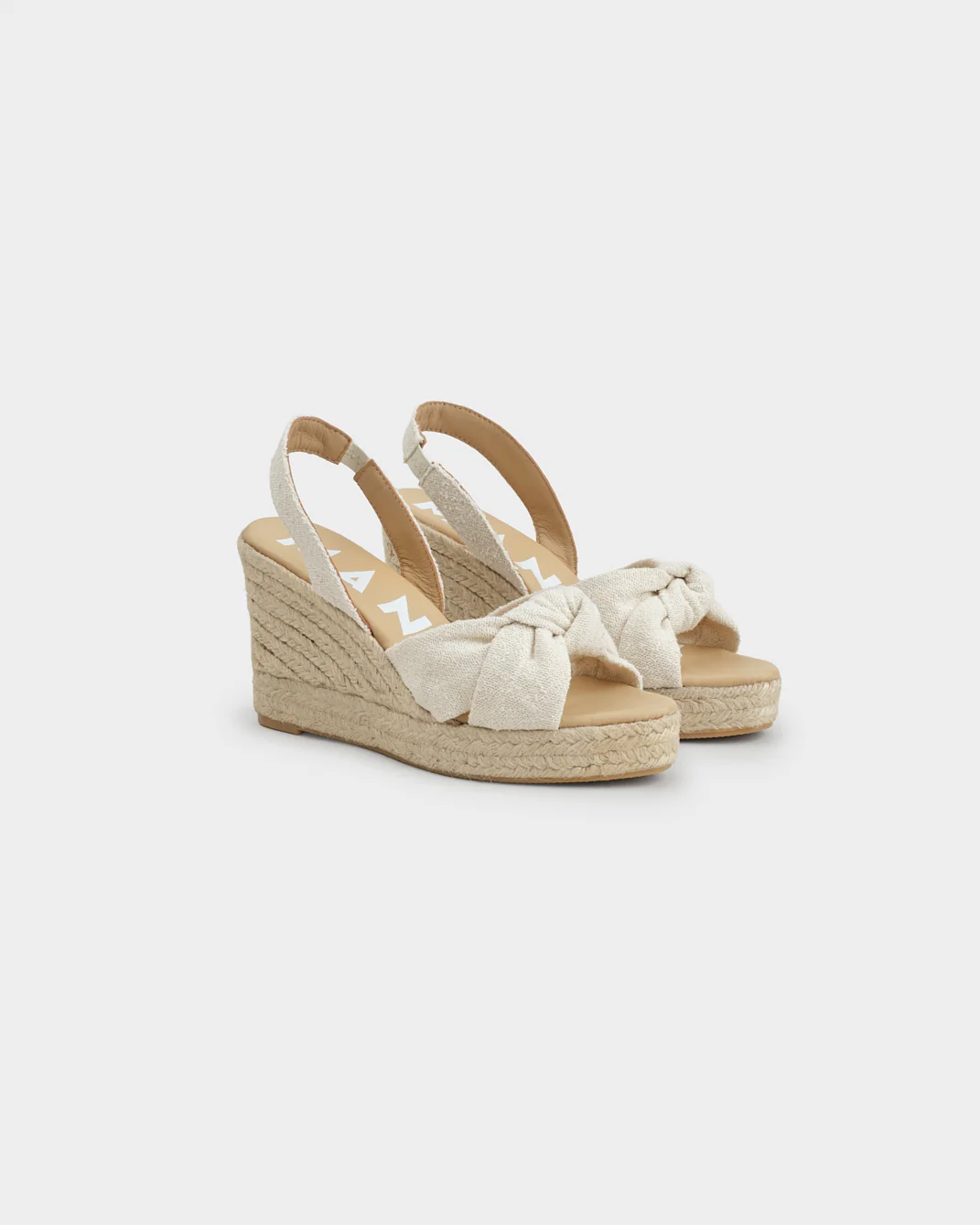 Recycled Cotton Mini Bouclé Wedge Espadrilles With Knot - Z97WS - Yucatán - Natural - Image 3