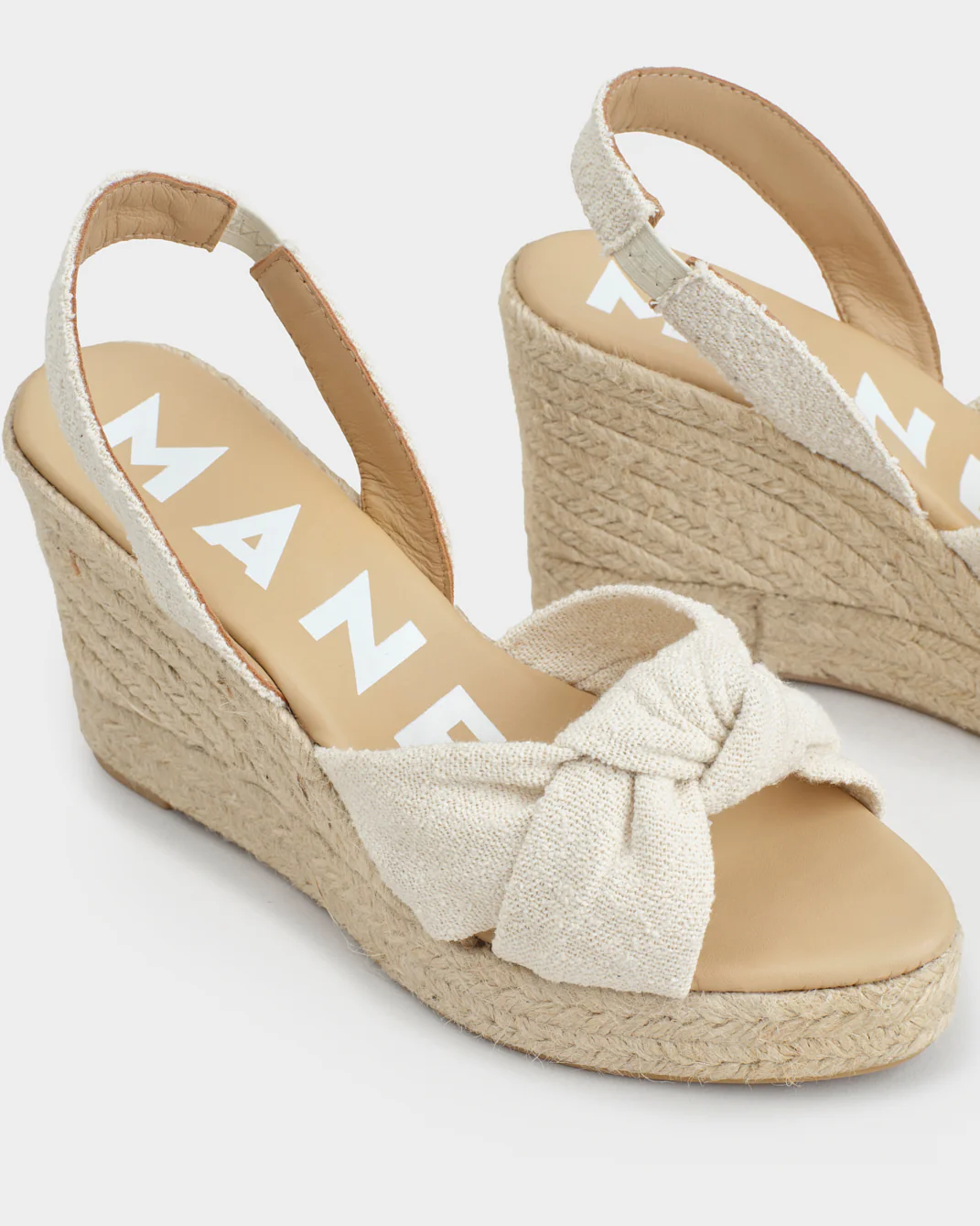 Recycled Cotton Mini Bouclé Wedge Espadrilles With Knot - Z97WS - Yucatán - Natural - Image 4