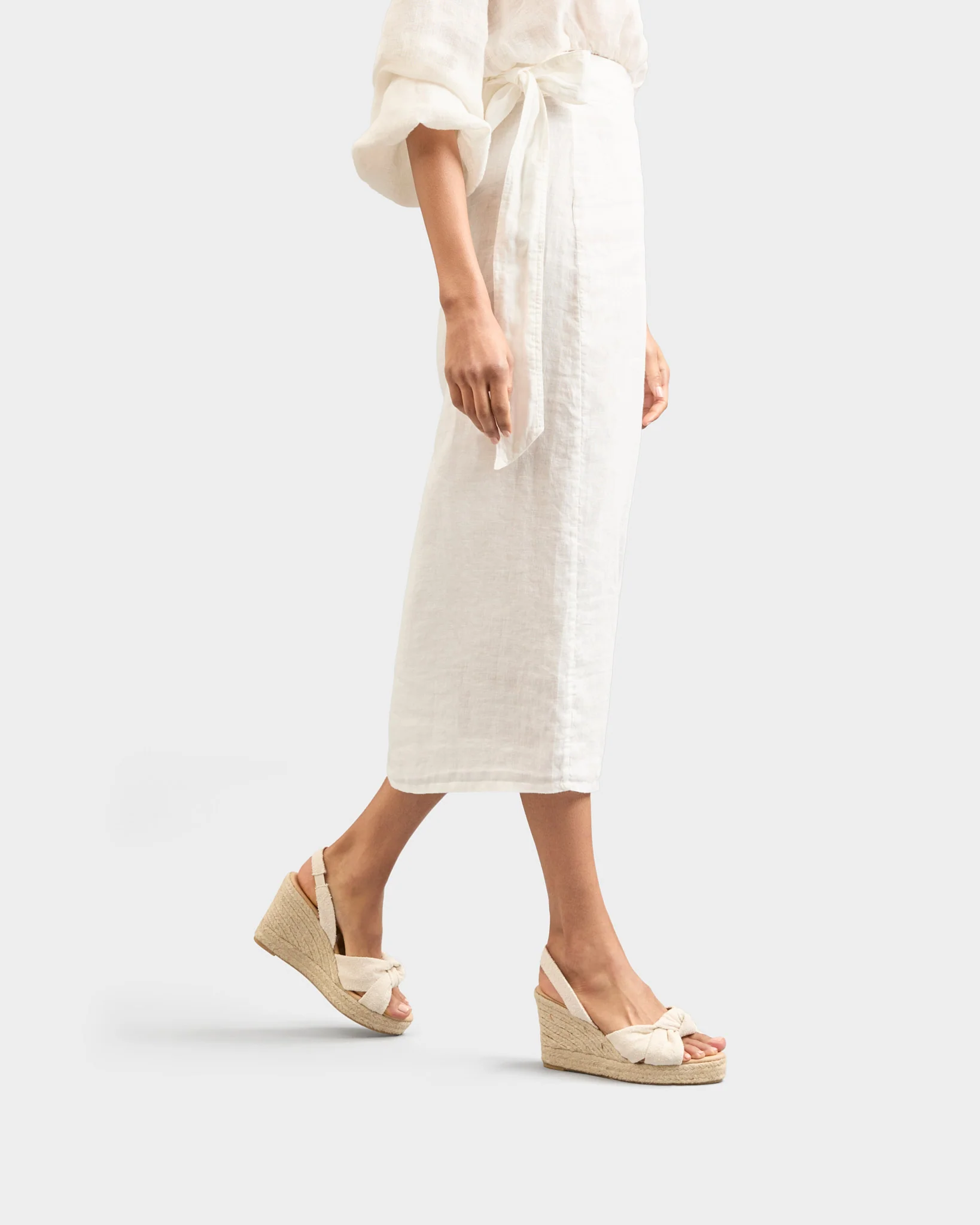 Recycled Cotton Mini Bouclé Wedge Espadrilles With Knot - Z97WS - Yucatán - Natural - Image 5