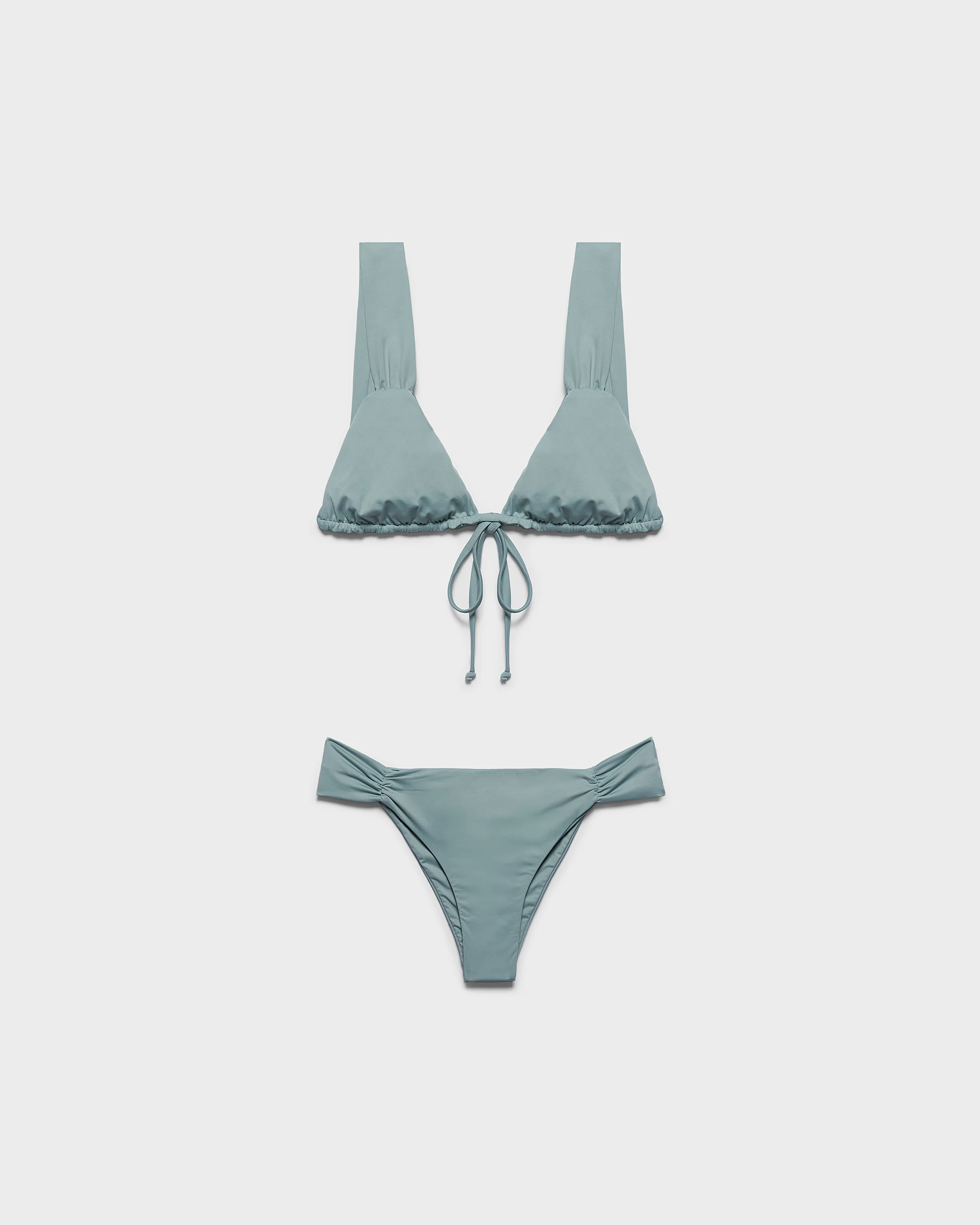 Ruched Triangle Bikini - T33TR - Misty Cloud