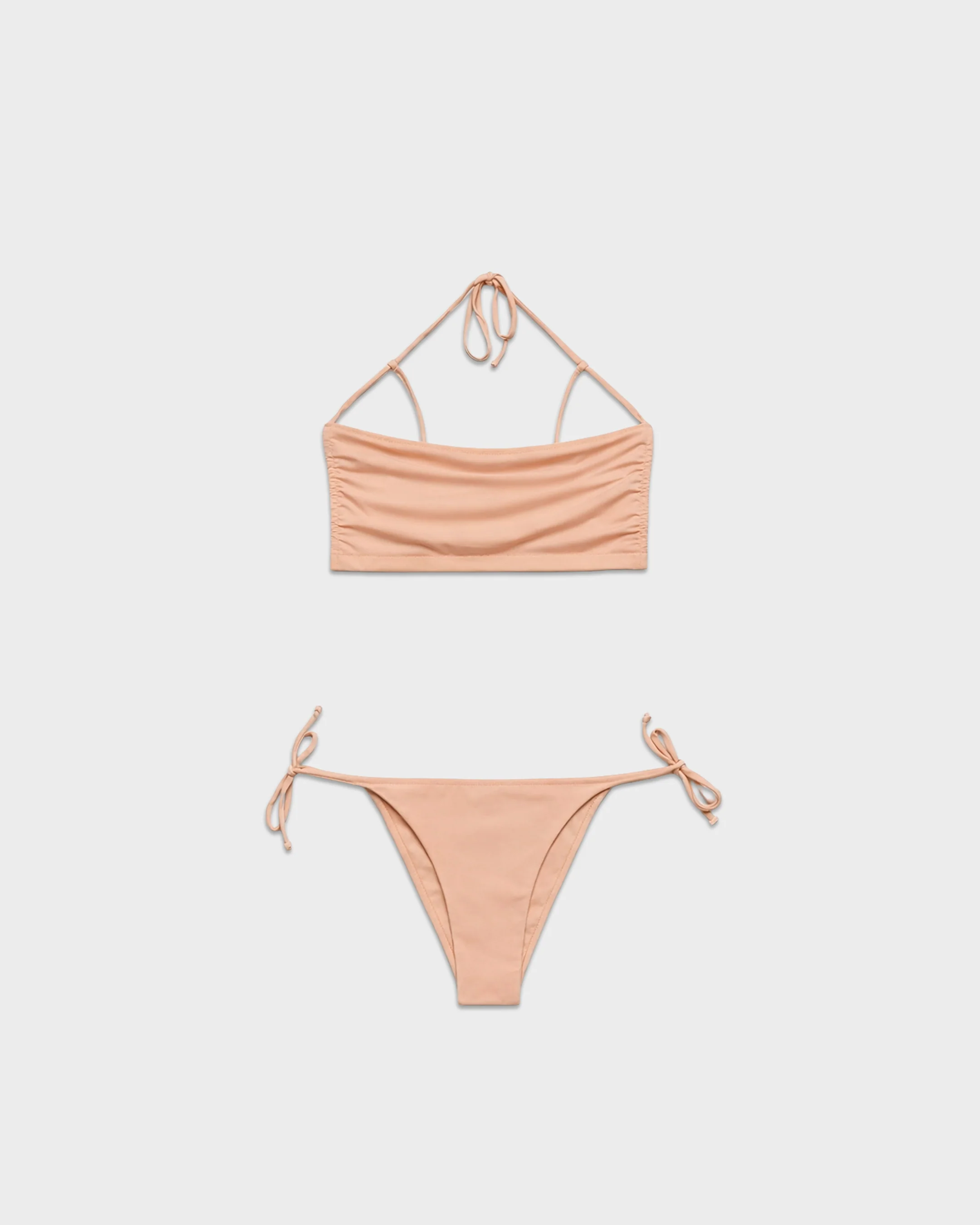 Ruffled Bandeau Bikini - R49UC - Island Peach