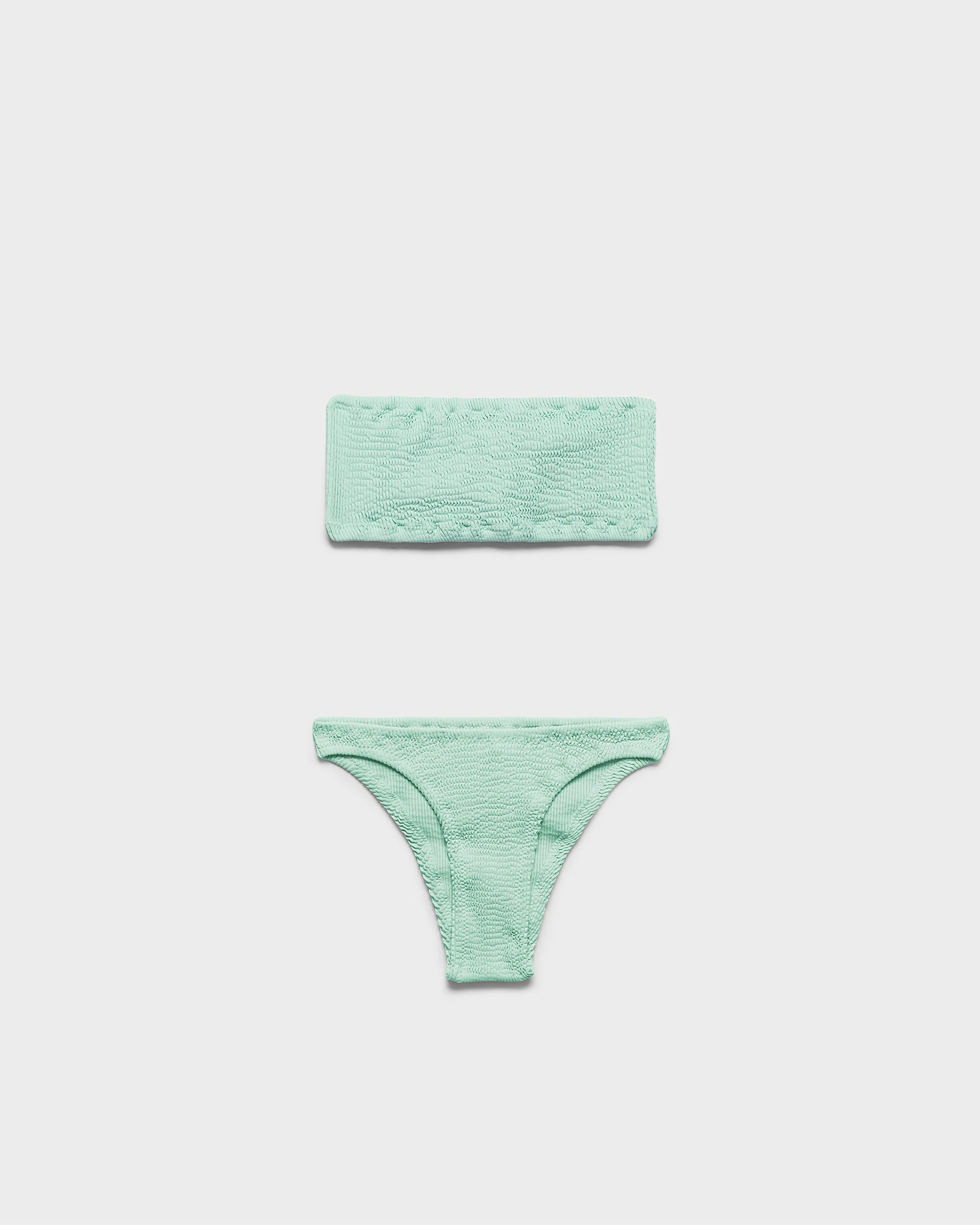 Seersucker Bandeau Bikini - S28UB - Ice Green