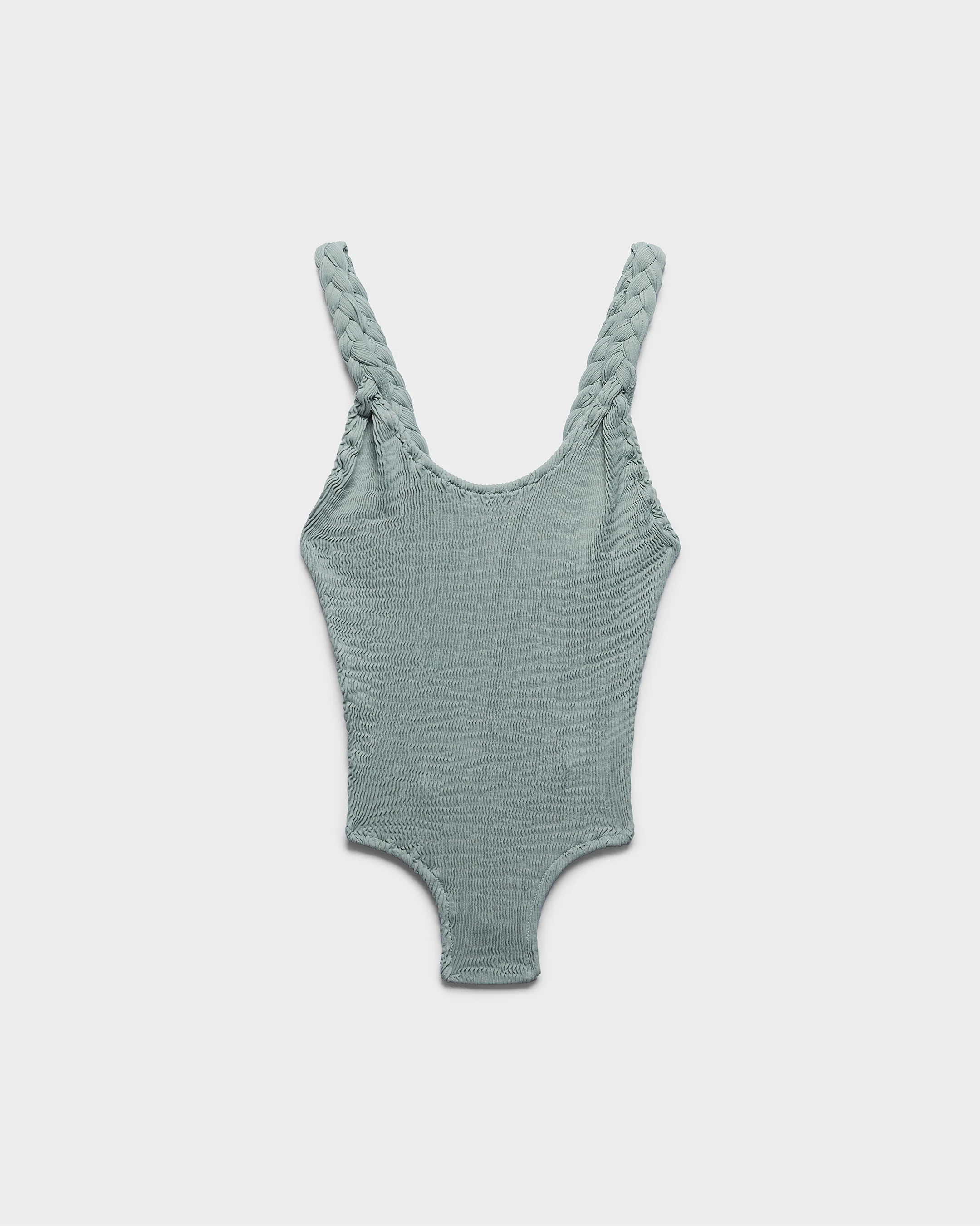 Seersucker Braided One Piece - S32SY - Misty Cloud