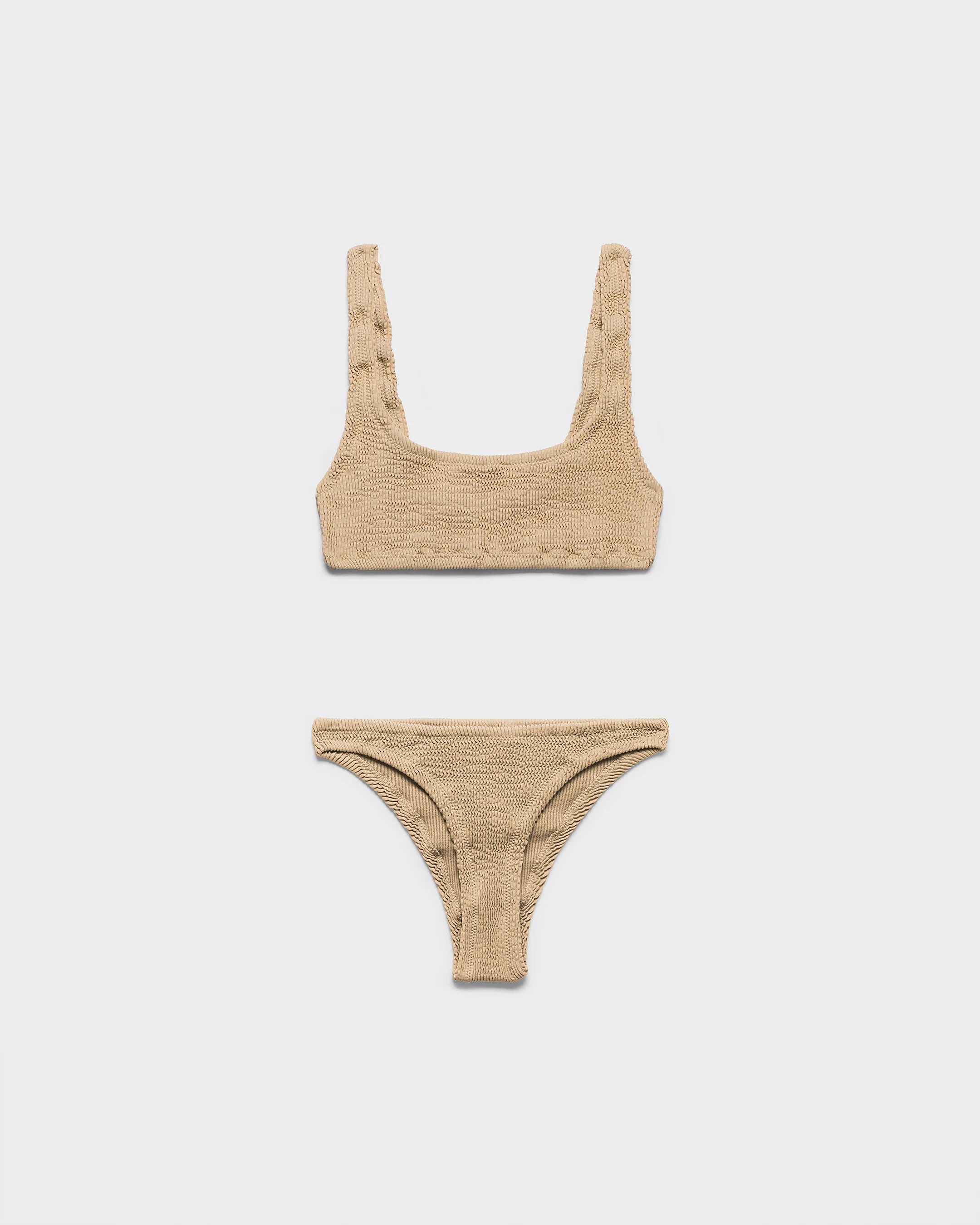 Seersucker Bralette Bikini - S23SB - Bleached Sand