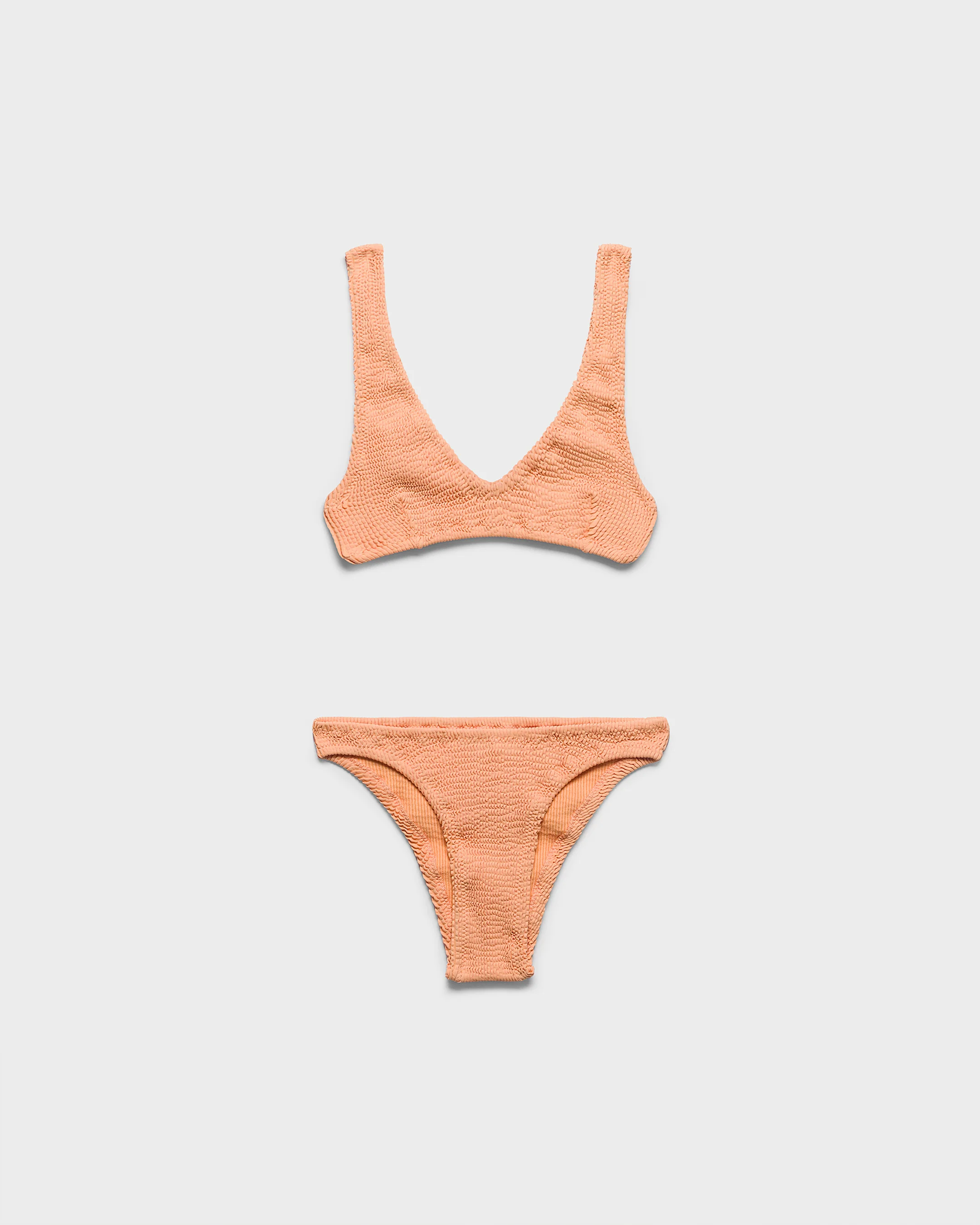 Seersucker Surf Bralette Bikini - S27TS - Island Peach