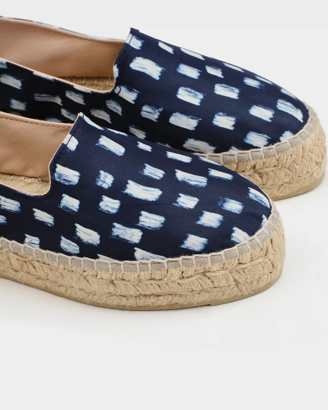 Silk Double Sole Espadrilles - H48D0 - Monaco Navy Blue Pois - Image 4