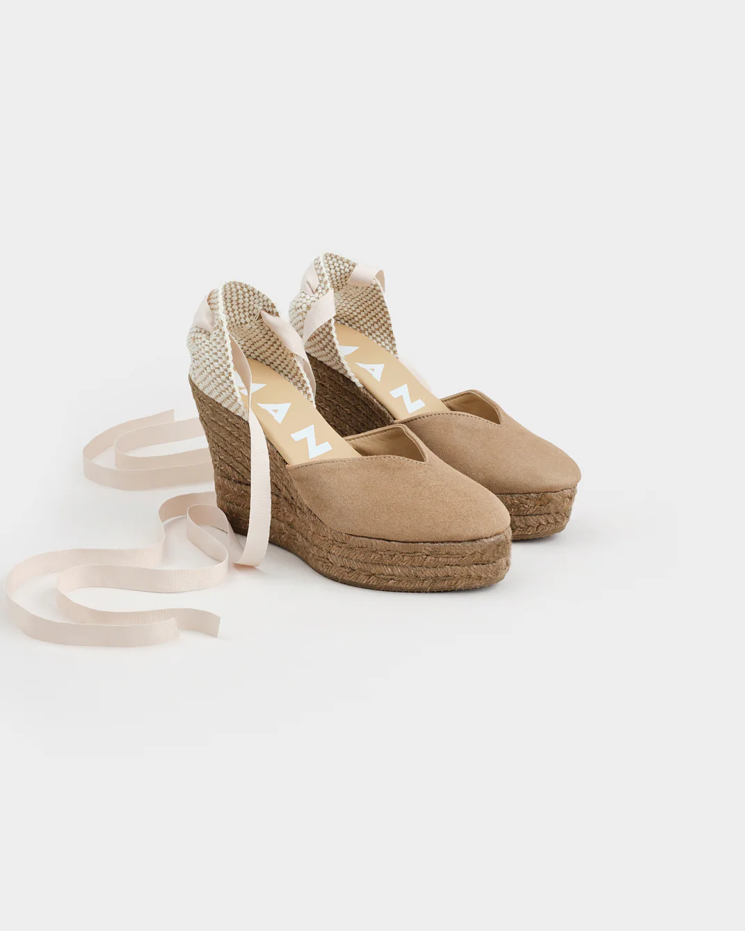 Suede Heart-Shaped Wedge Espadrilles - W16WH - Hamptons Vintage Taupe On Tone - Image 3