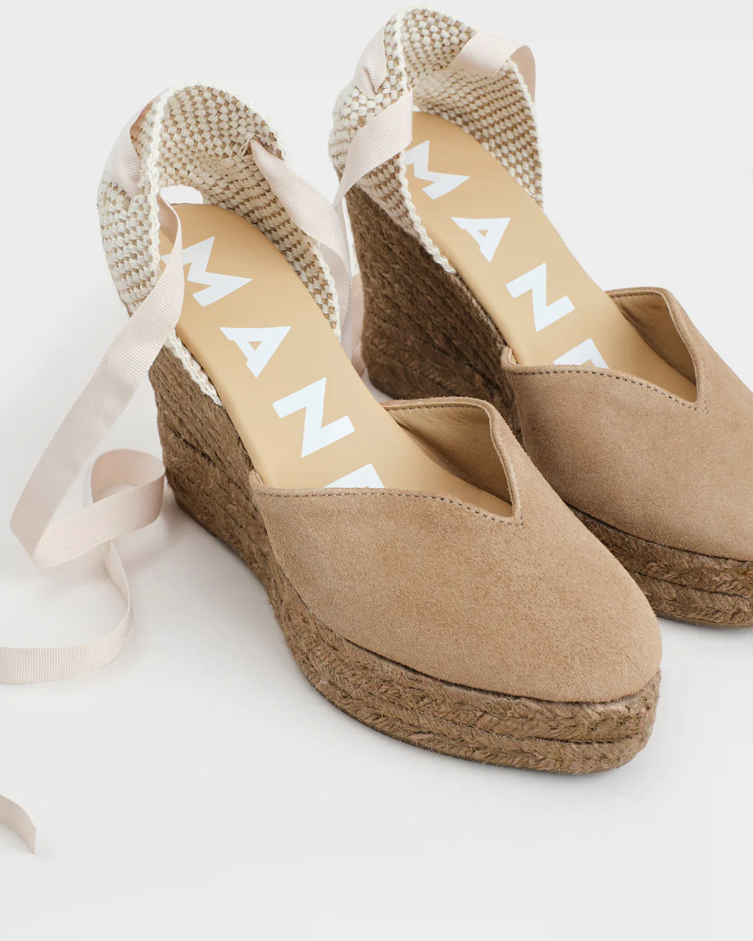 Suede Heart-Shaped Wedge Espadrilles - W16WH - Hamptons Vintage Taupe On Tone - Image 4