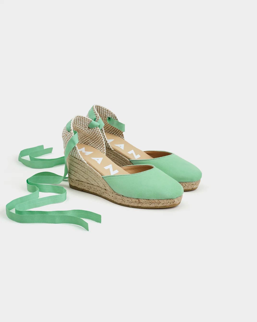Suede Low Wedge Espadrilles - W23WL - Hamptons Pastel Mint - Image 3