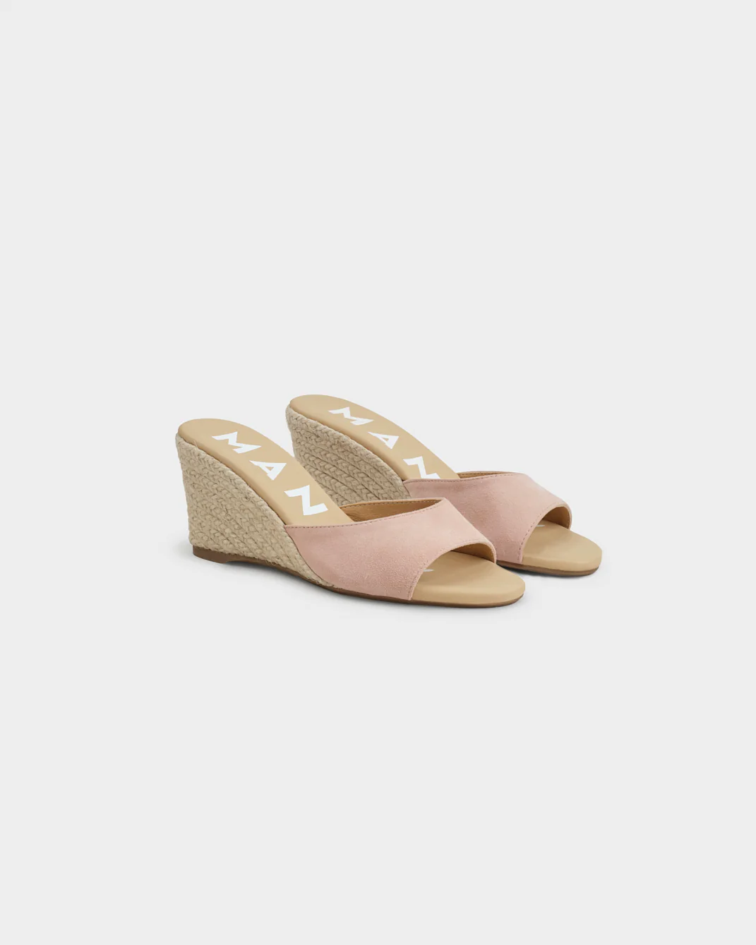 Soft Suede Mule Wedge Espadrilles - X03WZ - Hamptons - Ballet Rose - Image 3