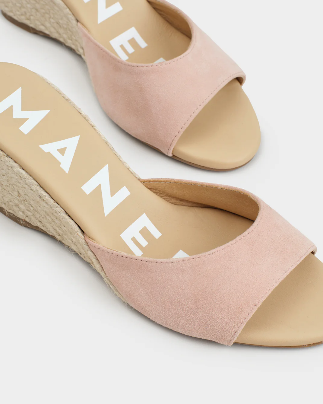 Soft Suede Mule Wedge Espadrilles - X03WZ - Hamptons - Ballet Rose - Image 4