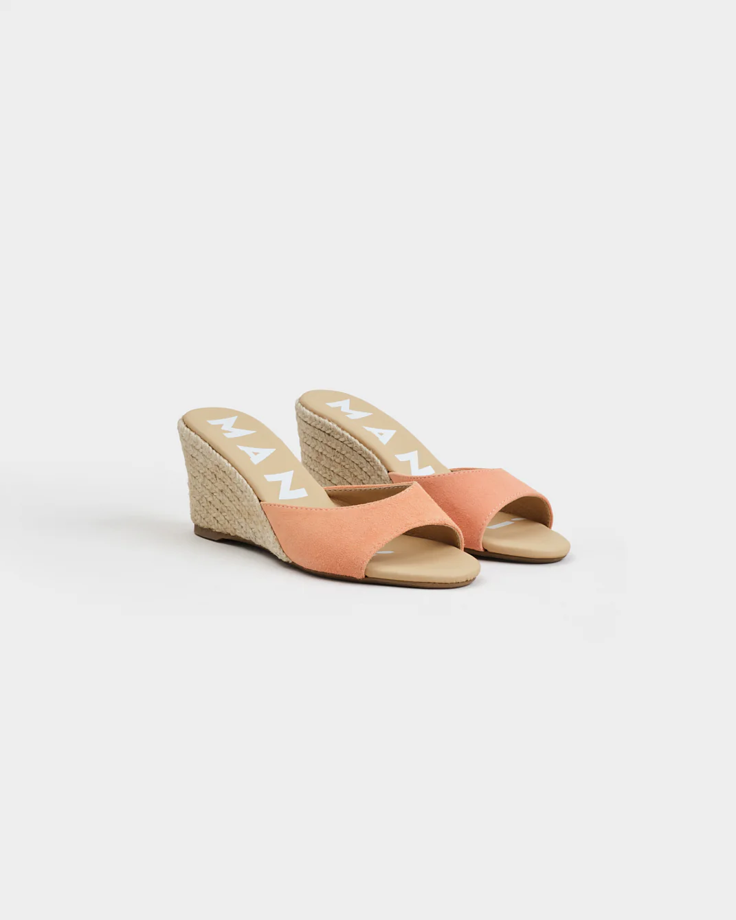 Suede Mule Wedge Espadrilles - W26WZ - Hamptons Island Peach - Image 3