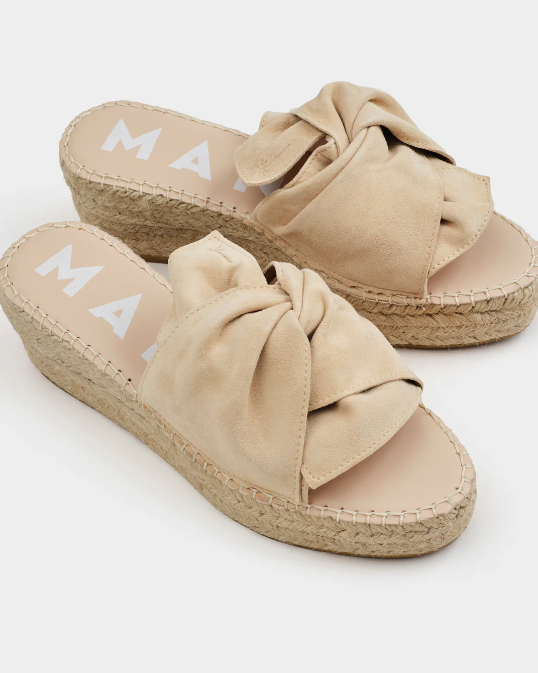 Suede Platforms With Knot - M11WK - Hamptons Champagne Beige - Image 4
