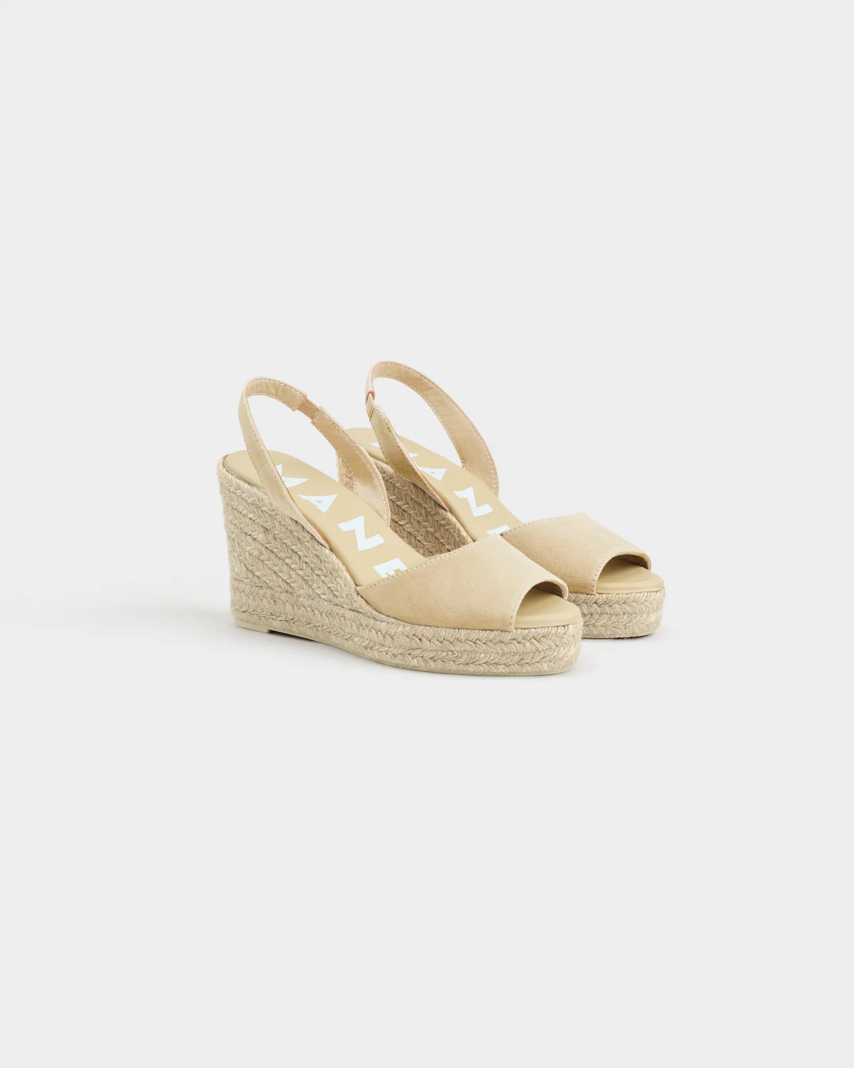 Suede Slingback Wedge Espadrilles - M11WC - Hamptons Champagne Beige - Image 3