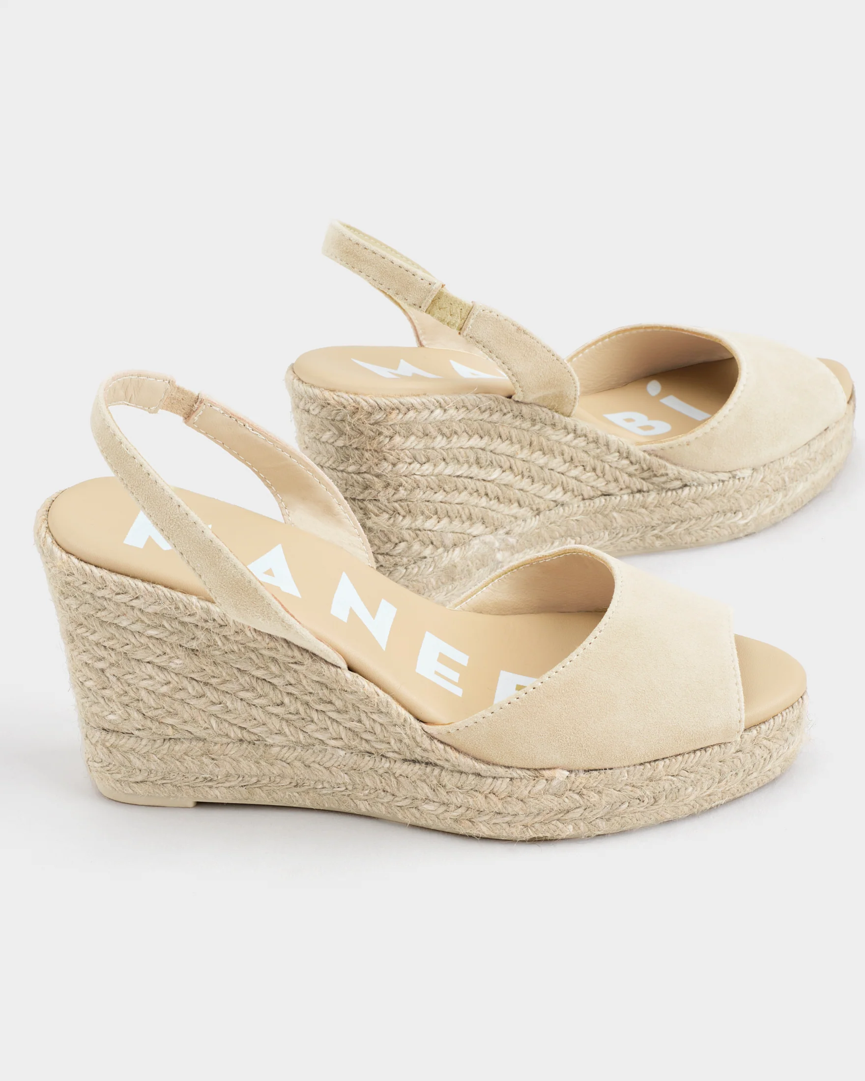 Suede Slingback Wedge Espadrilles - M11WC - Hamptons Champagne Beige - Image 4