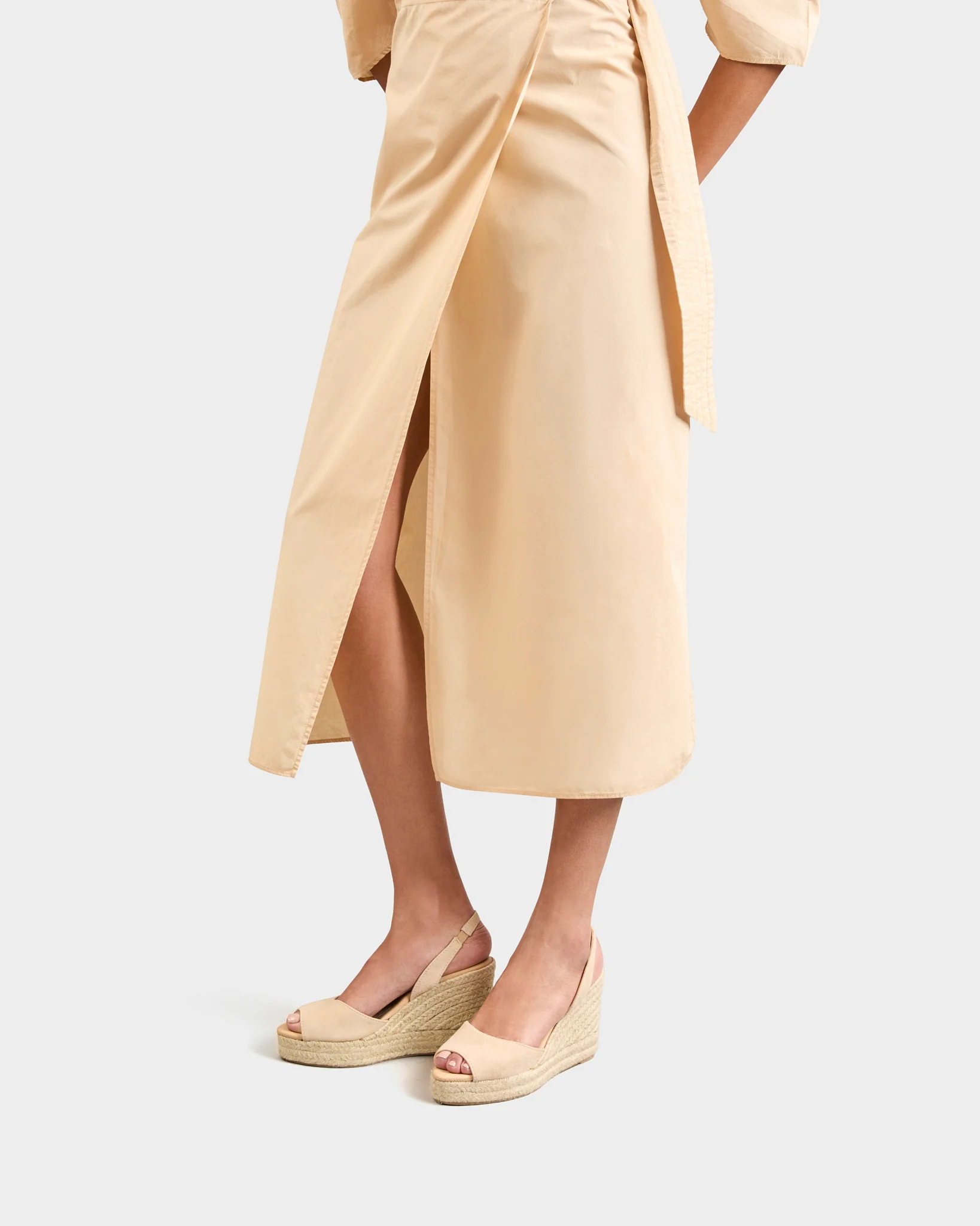 Suede Slingback Wedge Espadrilles - M11WC - Hamptons Champagne Beige - Image 5