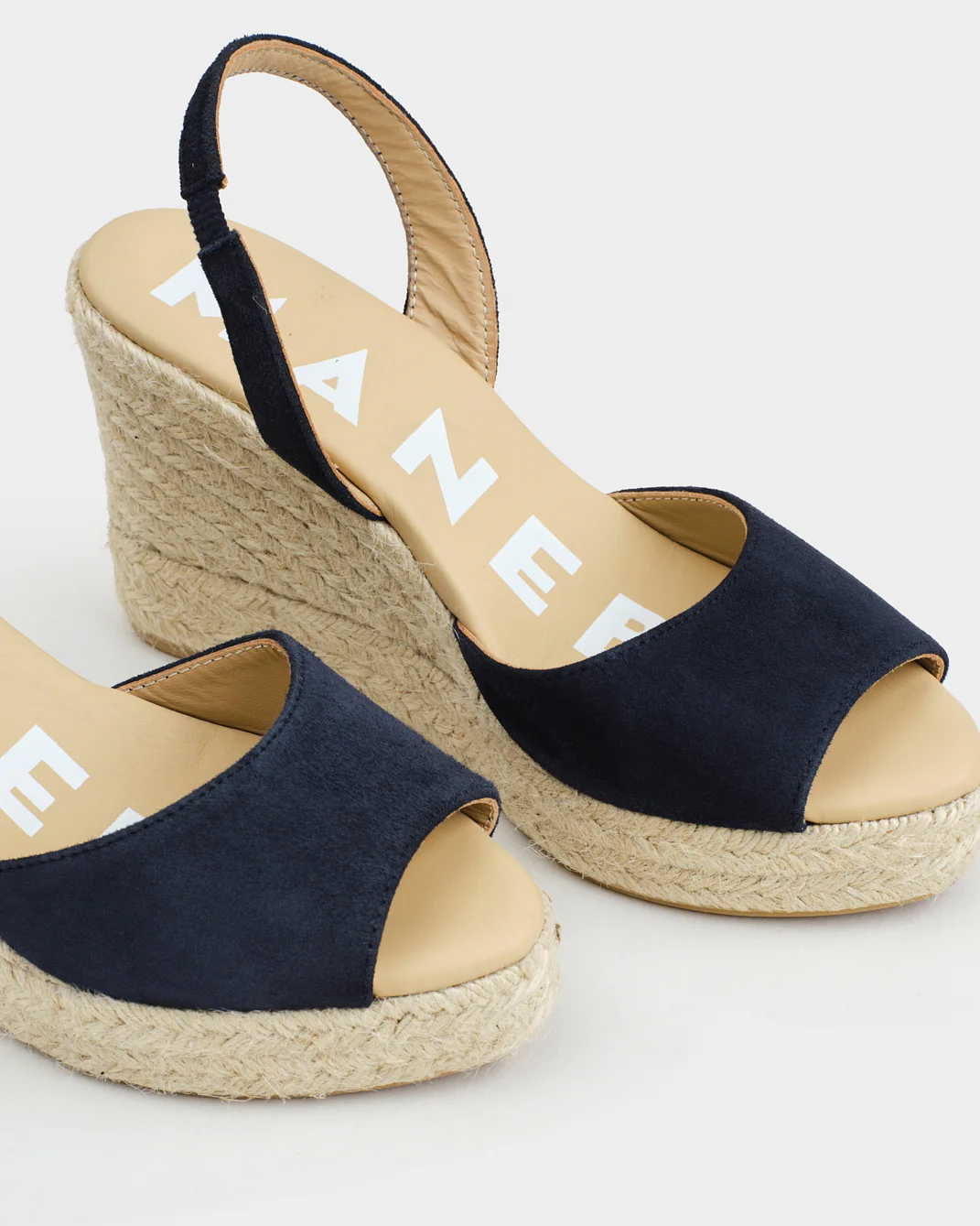 Suede Slingback Wedge Espadrilles - M15WC - Hamptons Patriot Blue - Image 4