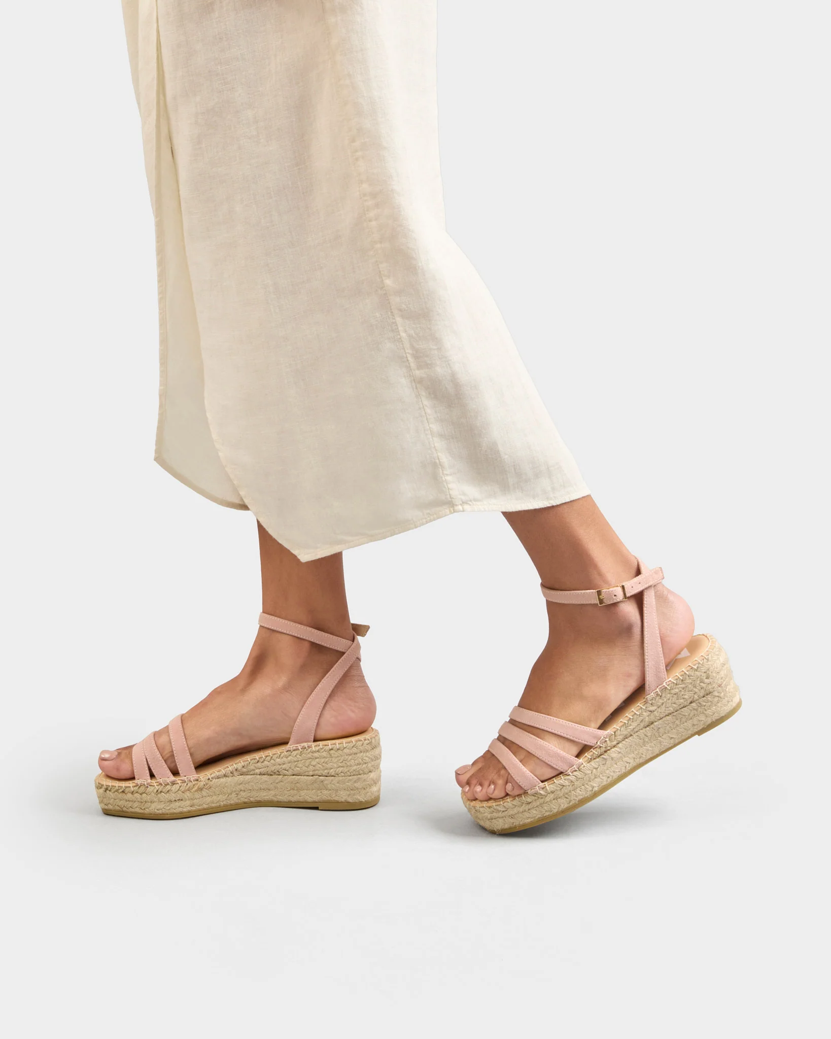 Soft Suede Three Bands Platform - X03WU - Hamptons - Ballet Rose - Image 2