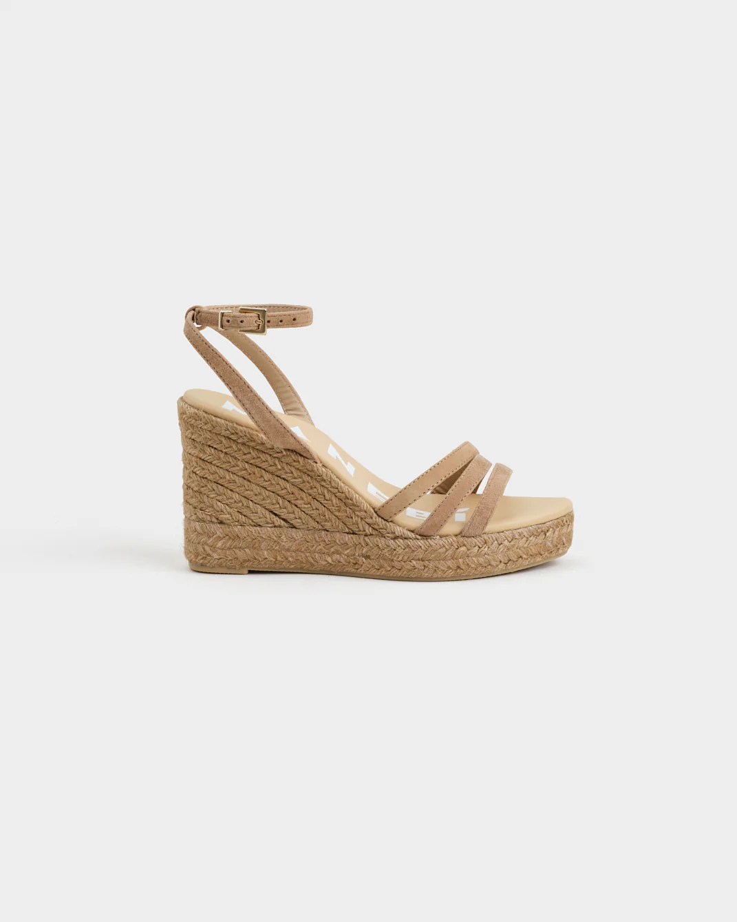 Suede Three Bands Wedge Espadrilles - W16WY - Hamptons Vintage Taupe On Tone