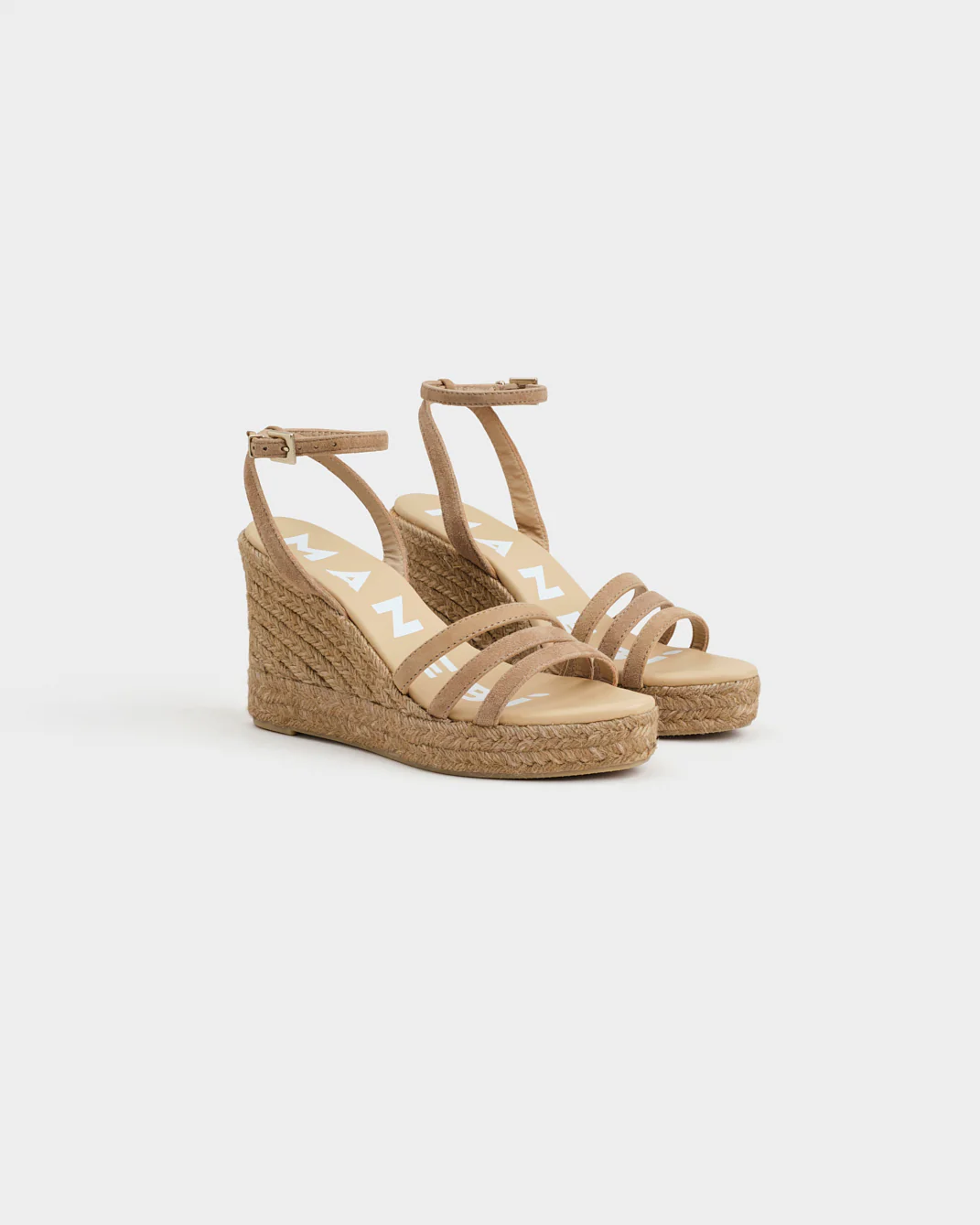 Suede Three Bands Wedge Espadrilles - W16WY - Hamptons Vintage Taupe On Tone - Image 3