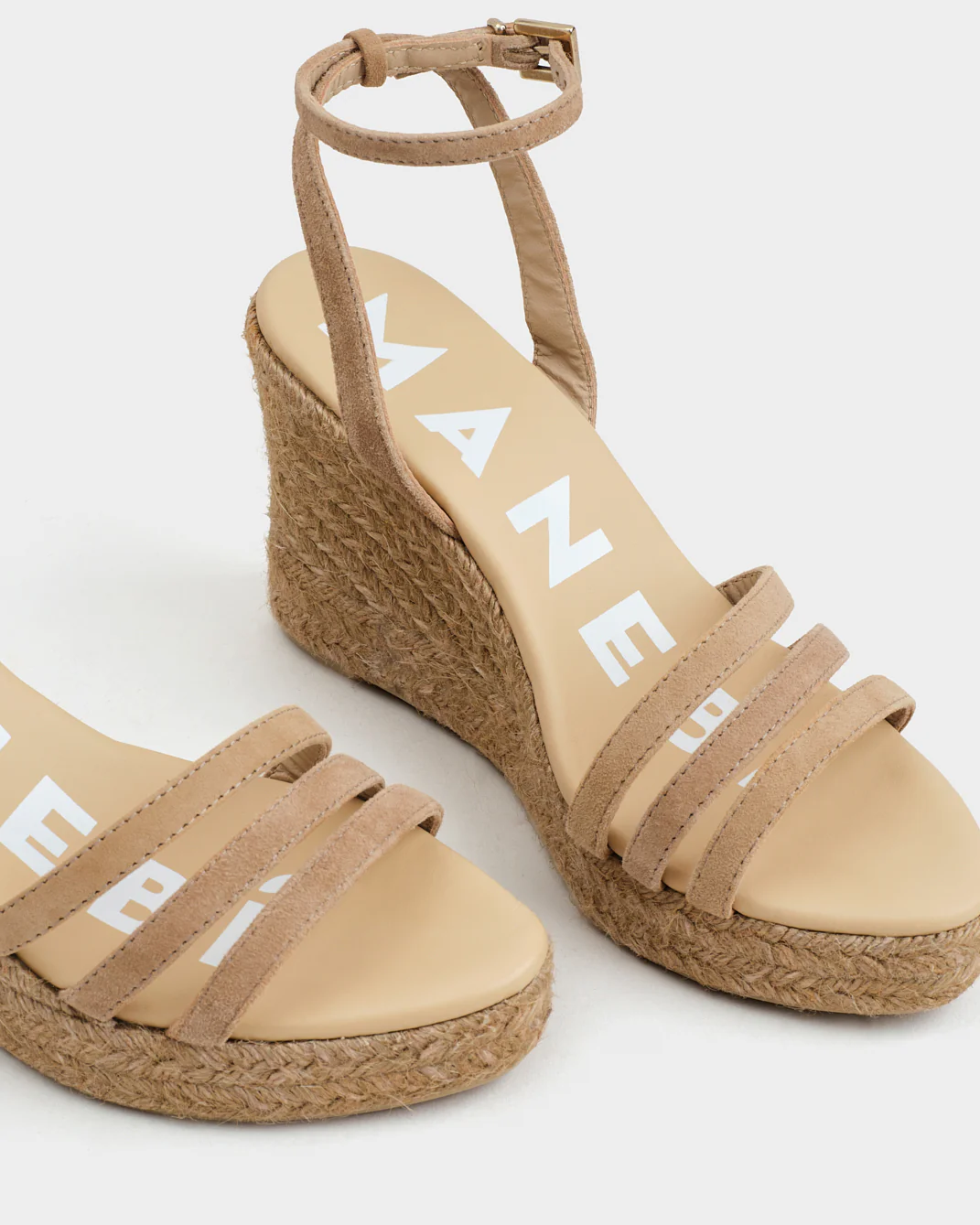 Suede Three Bands Wedge Espadrilles - W16WY - Hamptons Vintage Taupe On Tone - Image 4
