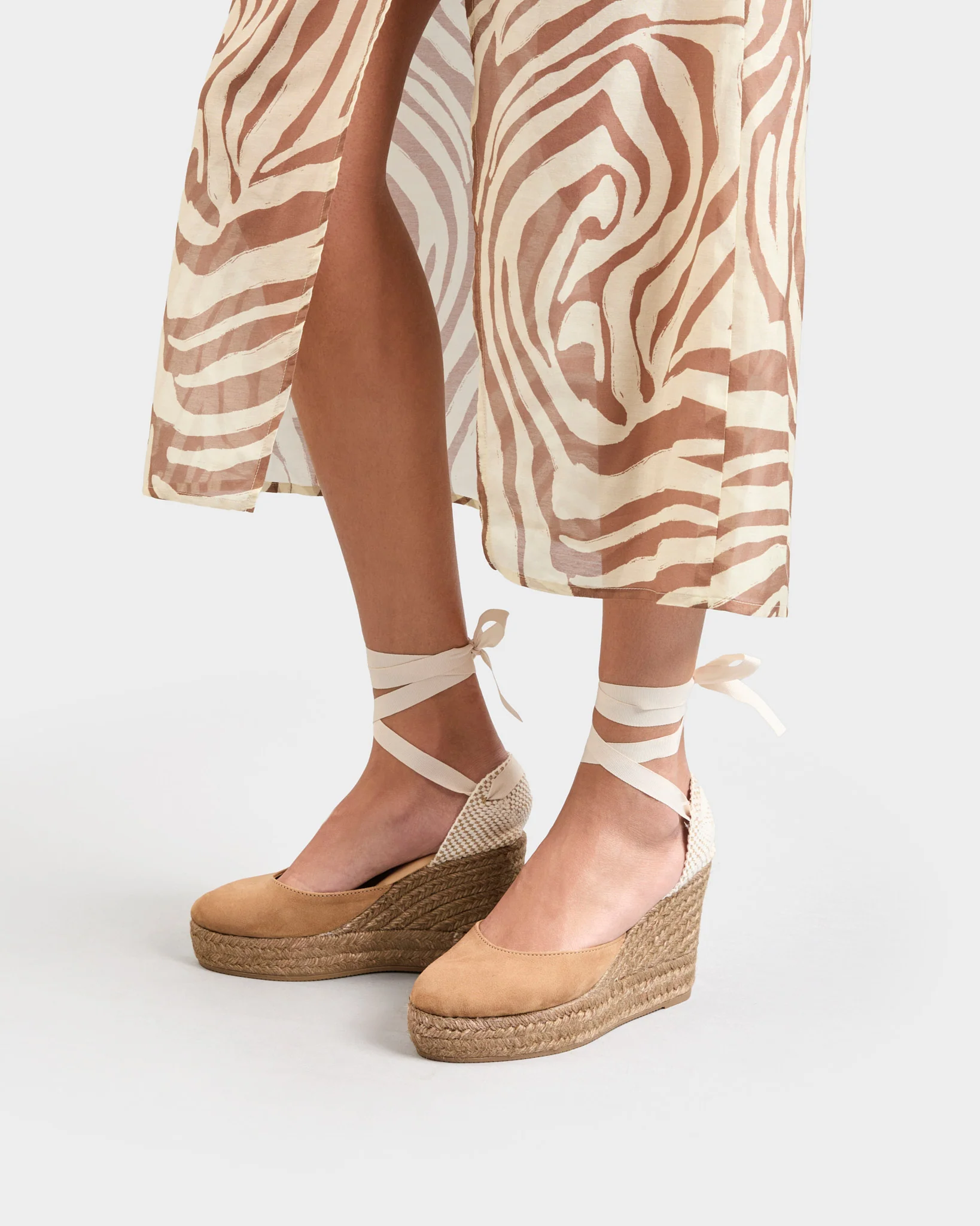 Suede Wedge Espadrilles - W16WV - Hamptons Vintage Taupe On Tone - Image 2