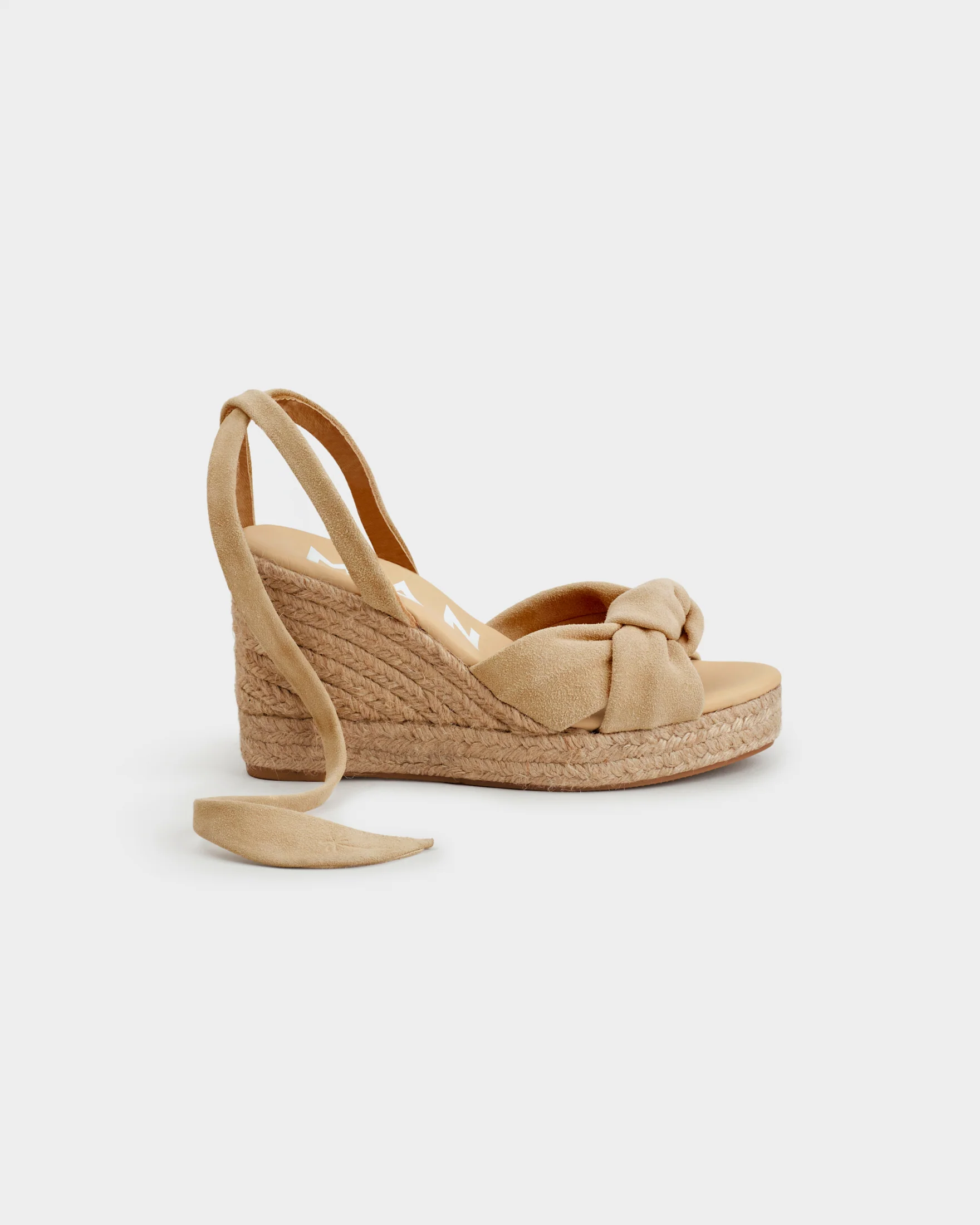 Soft Suede Wedge Espadrilles With Knot - W16WS - Hamptons Vintage Taupe On Tone