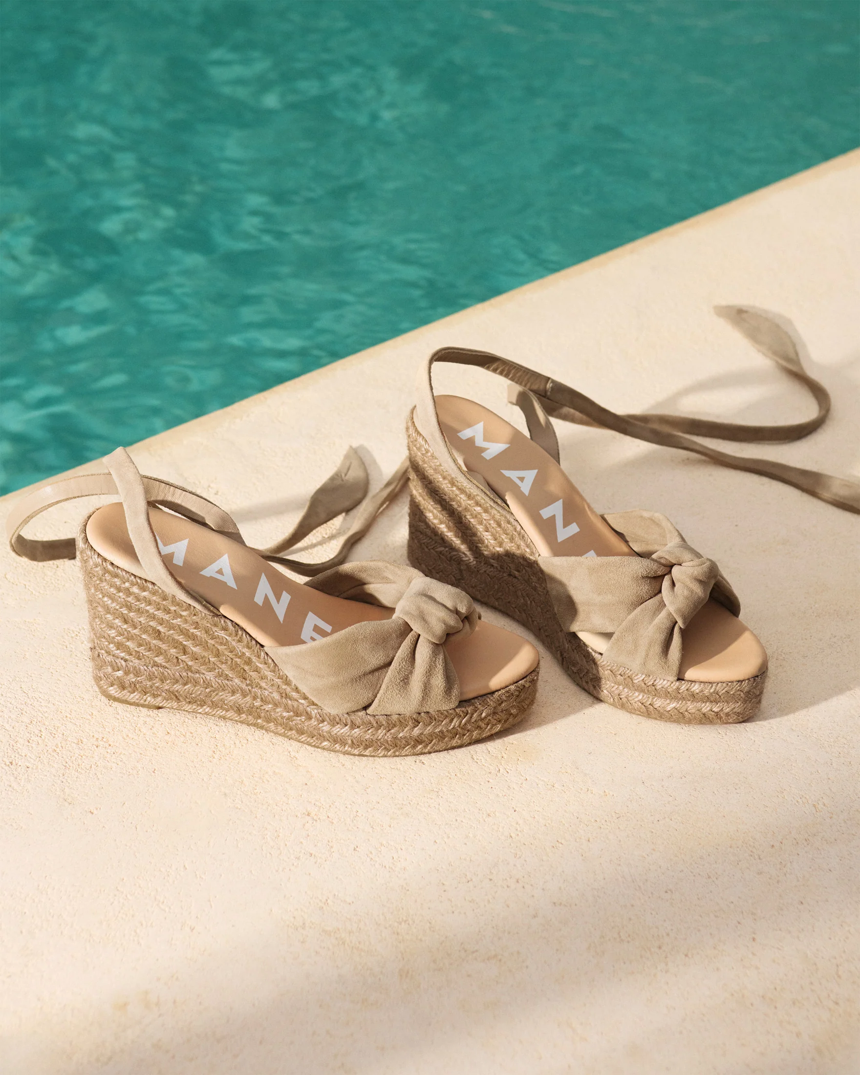 Soft Suede Wedge Espadrilles With Knot - W16WS - Hamptons Vintage Taupe On Tone - Image 6