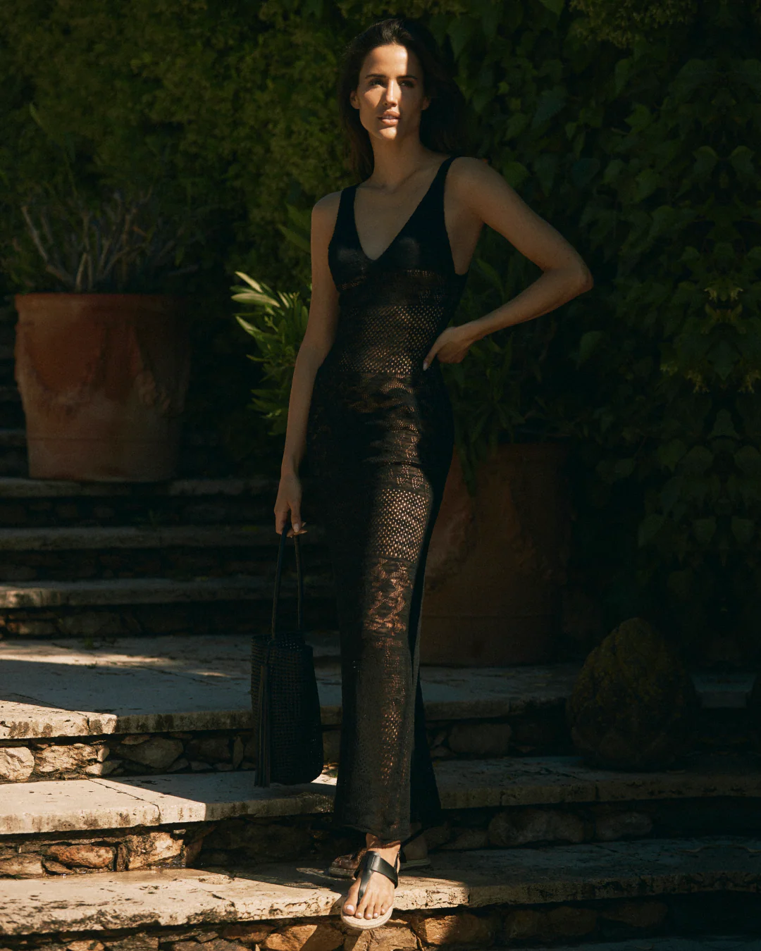 Sophia Leather and Jute Sandals - M07Y0 - Alex Rivière Studio x Manebí Black - Image 5
