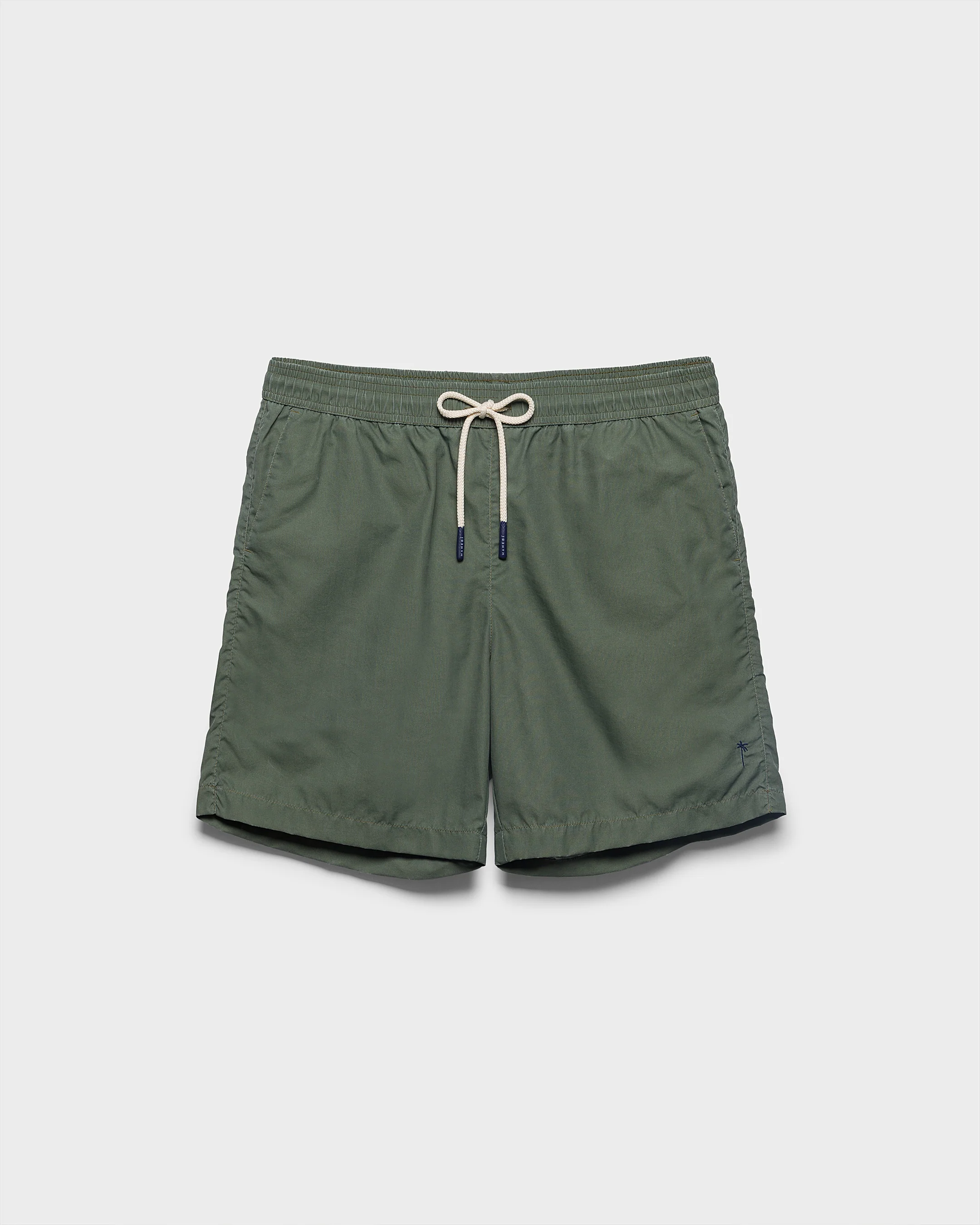 Stone Washed Nylon Swim Shorts - C17PM - Faded Military Green