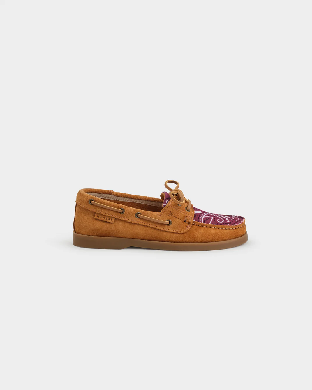 Suede And Cotton Bandana Boat-Shoes - X46KK - Hamptons - Cuero And Burgundy