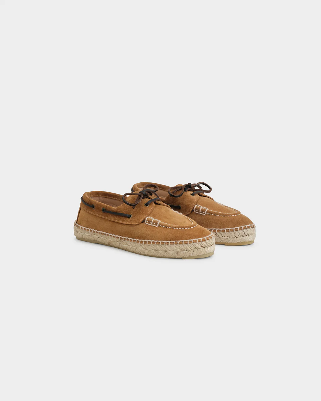 Suede Boat-Shoes Espadrilles - X00KG - Hamptons - Almond - Image 3