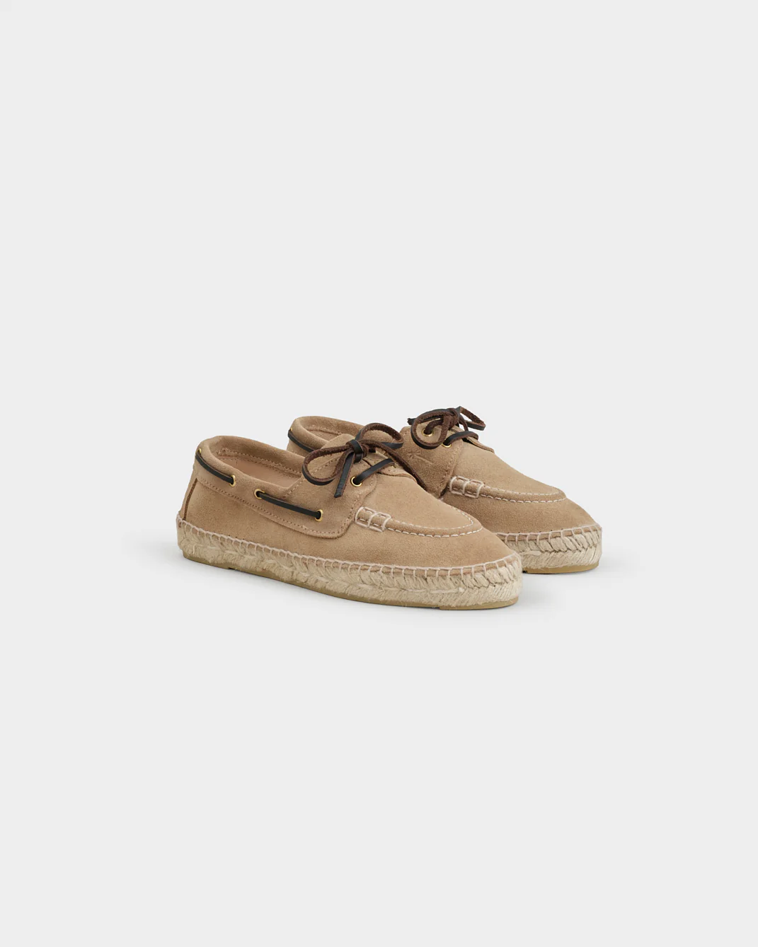 Suede Boat-Shoes Espadrilles - W19KG - Hamptons - Vintage Taupe - Image 3