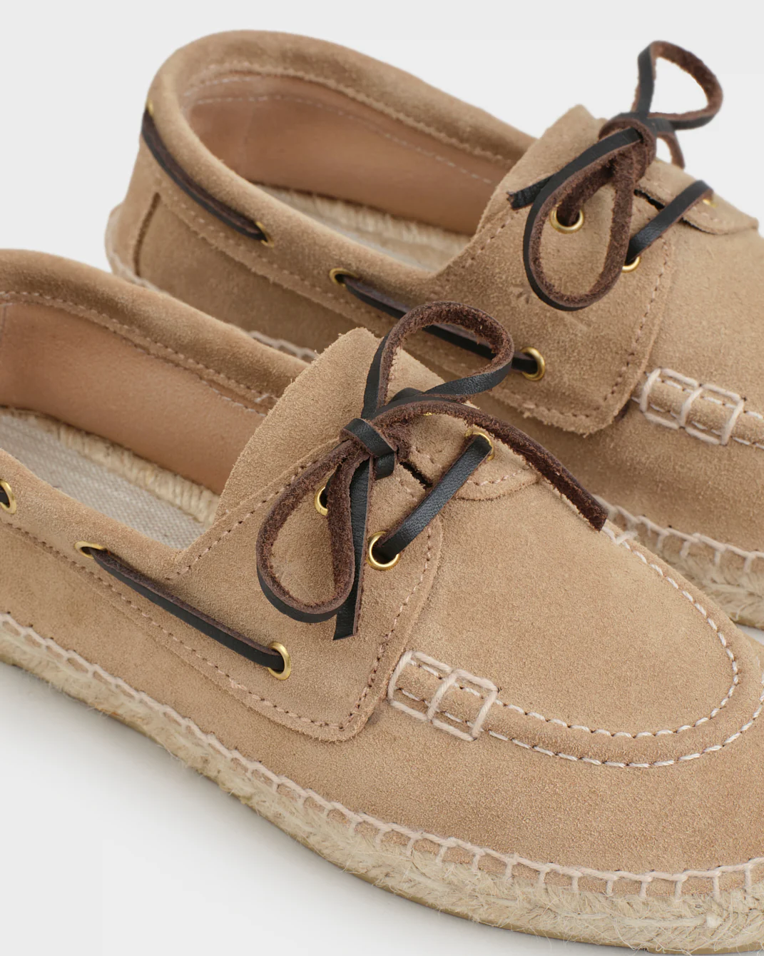 Suede Boat-Shoes Espadrilles - W19KG - Hamptons - Vintage Taupe - Image 4