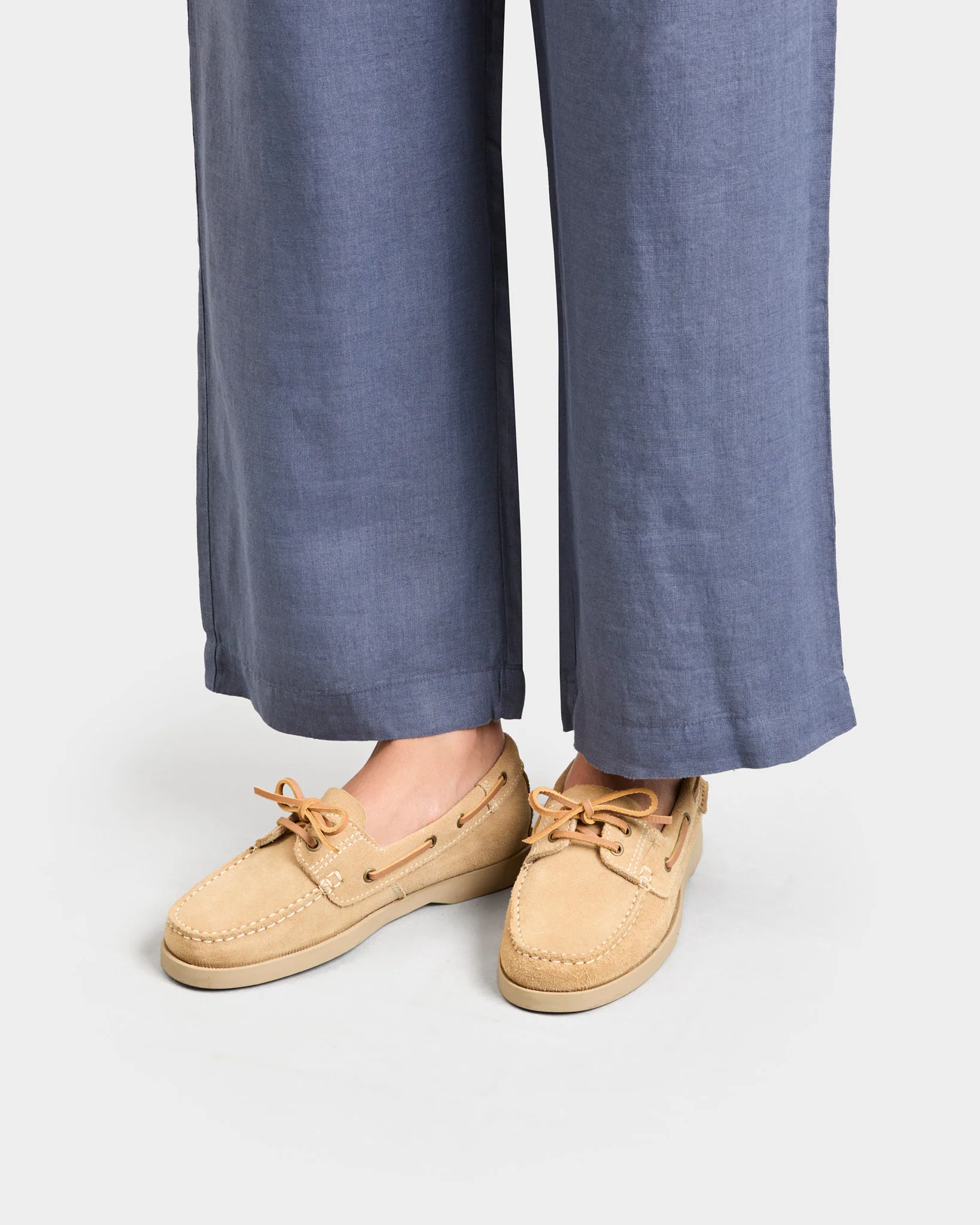 Suede Boat Shoes - K12KK - Hamptons Champagne Beige on Tone - Image 2