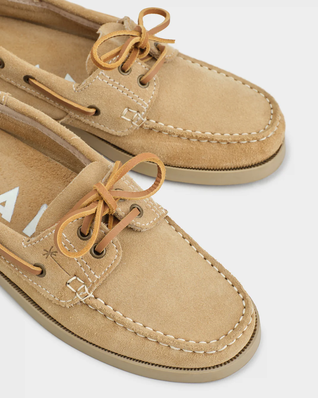 Suede Boat Shoes - K12KK - Hamptons Champagne Beige on Tone - Image 4