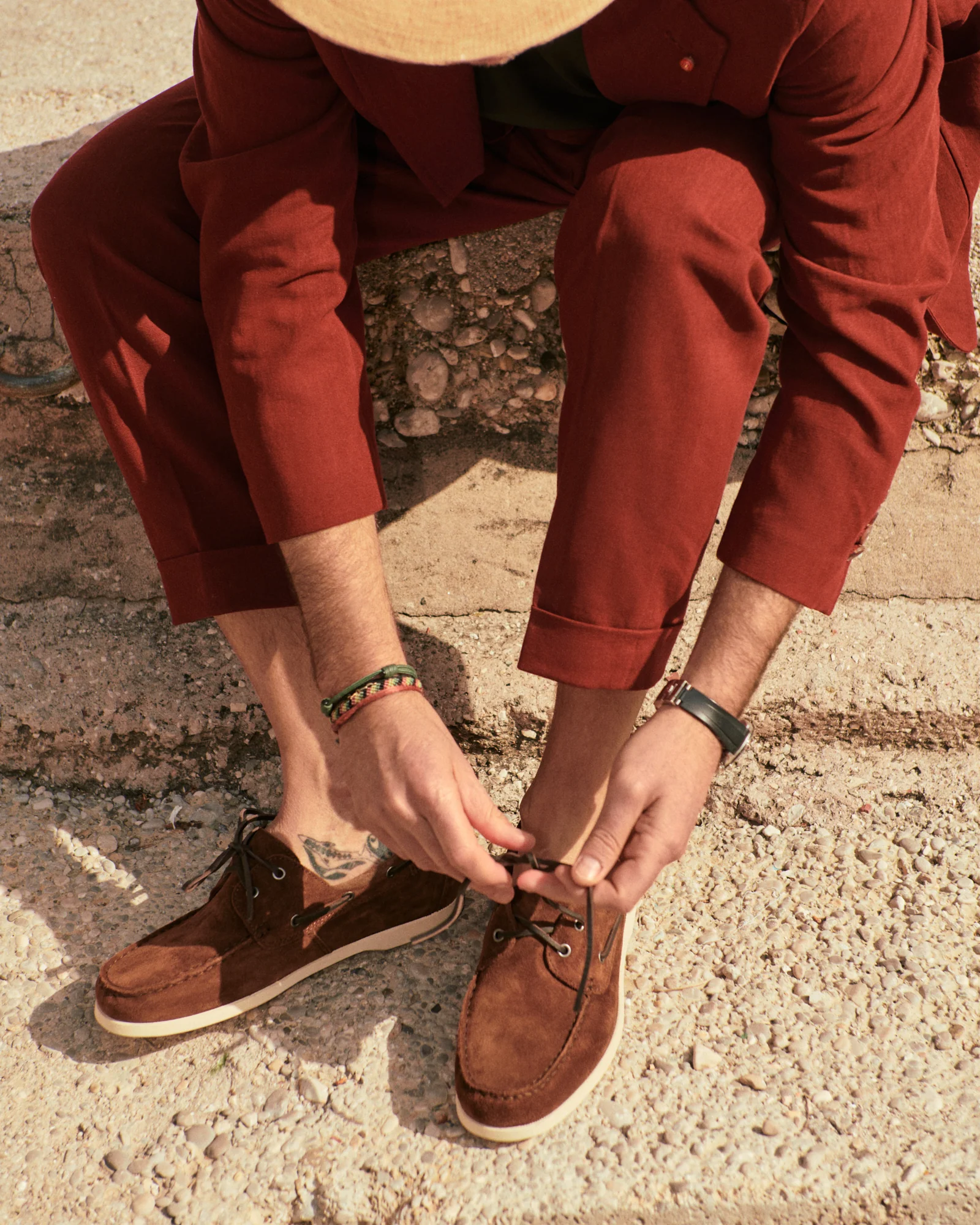 Swan Suede Boat Shoes - Q72KM - Luca Rubinacci x Manebí Tobacco - Image 6