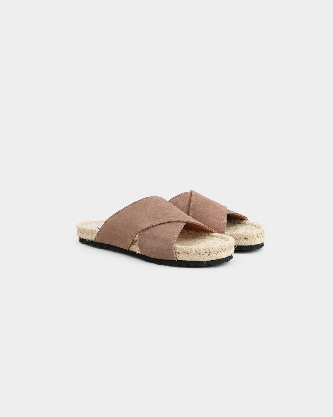 Suede Crossed Bands Sandals - M29DX - Hamptons Moka - Image 3