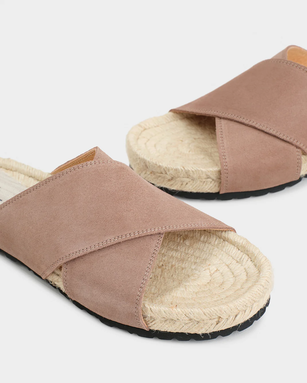 Suede Crossed Bands Sandals - M29DX - Hamptons Moka - Image 4