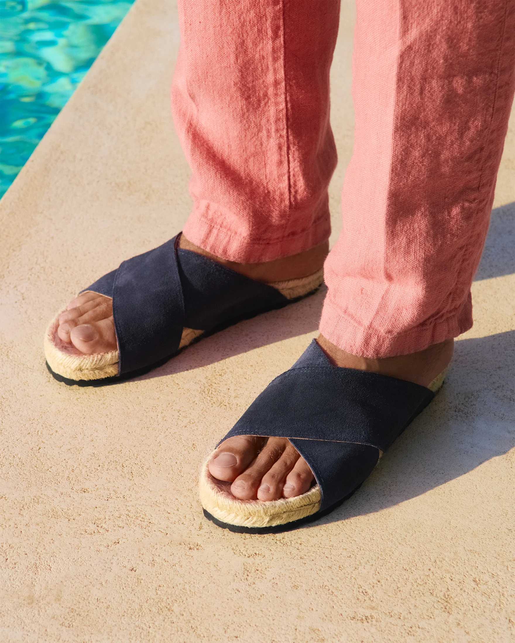 Suede Crossed Bands Sandals - K16DX - Hamptons Patriot Blue - Image 2