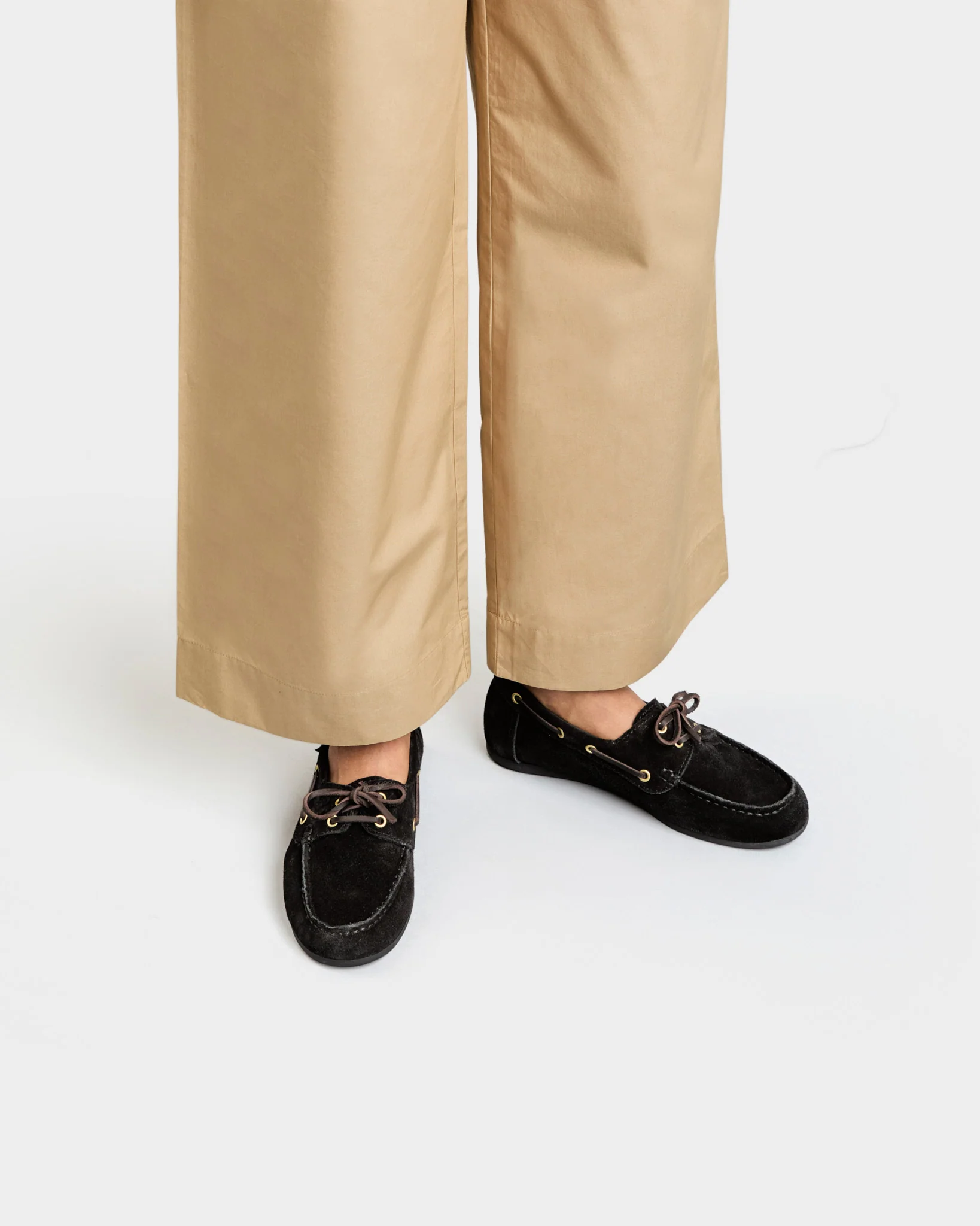 Suede Deck Shoes - K10RU - Hamptons - Black - Image 2