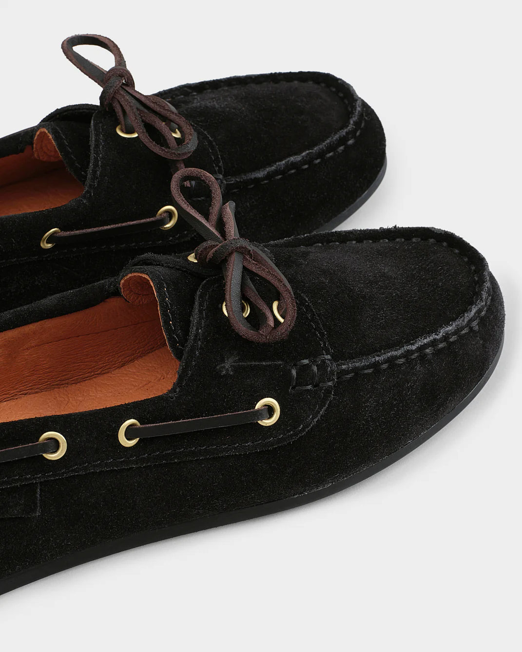 Suede Deck Shoes - K10RU - Hamptons - Black - Image 8