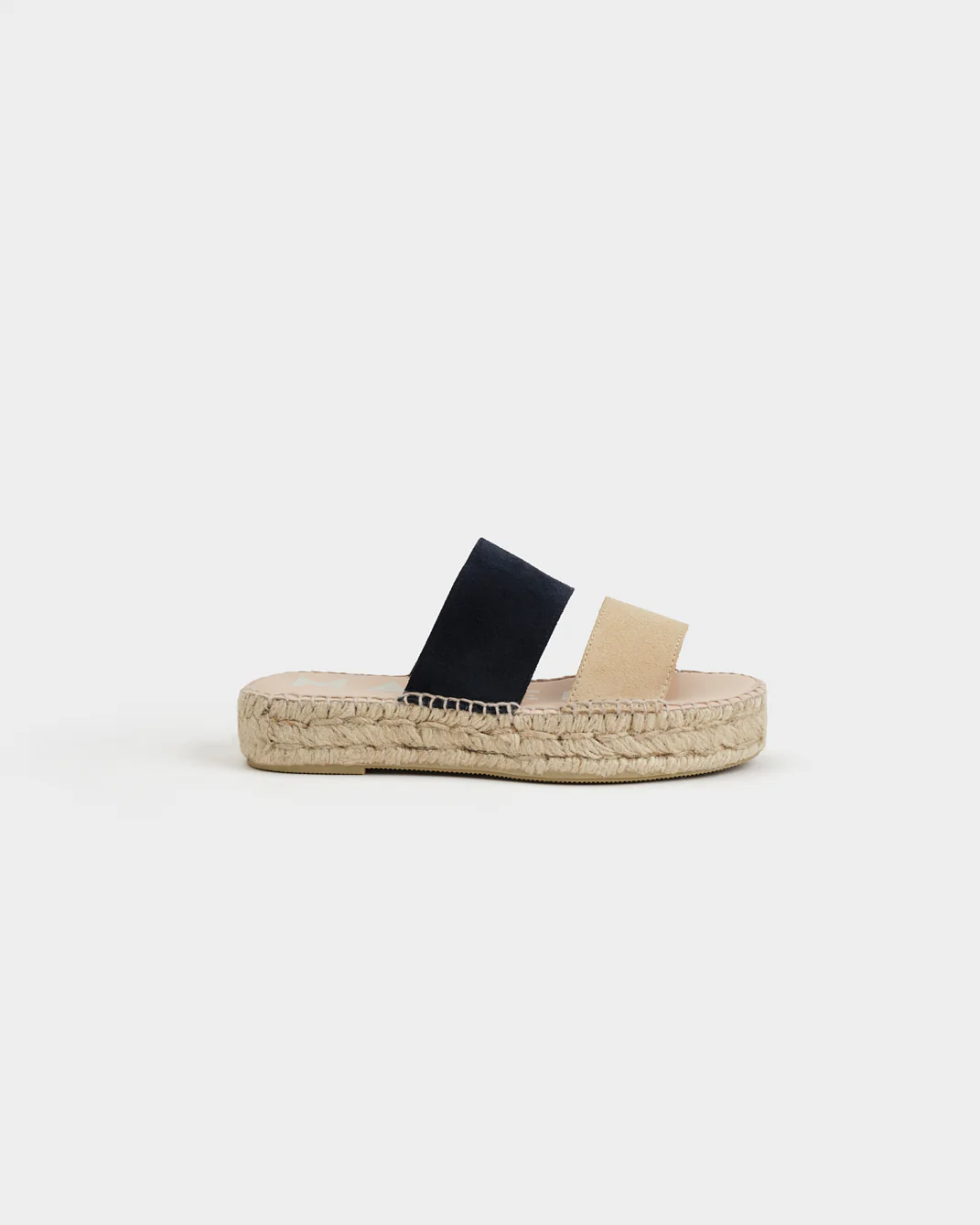 Suede Double Sole|Two Bands Sandals - R80JB - Venice Champagne Beige And Patriot Blue