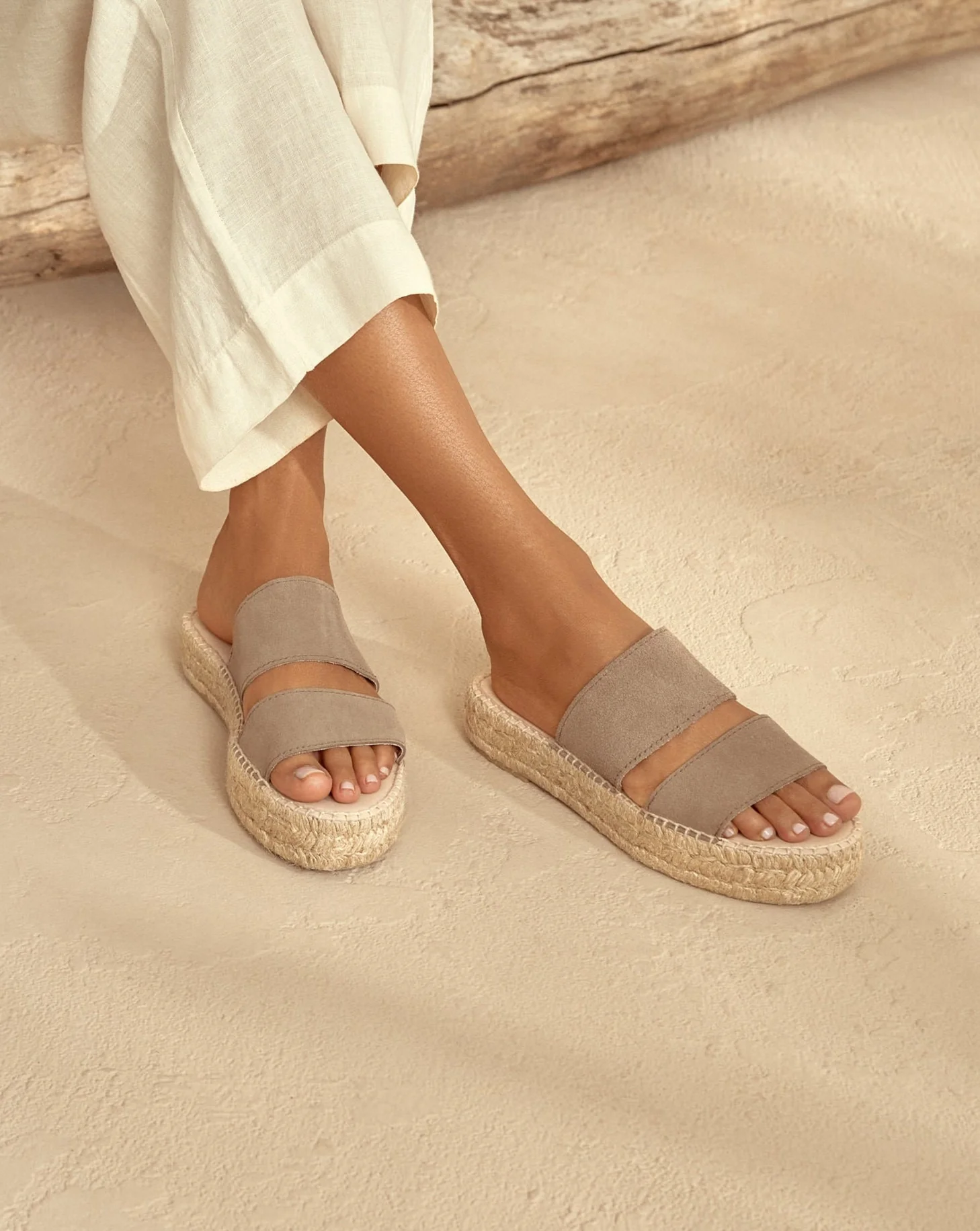 Suede Double Sole|Two Bands Sandals - K19JB - Hamptons Coco Brown - Image 6