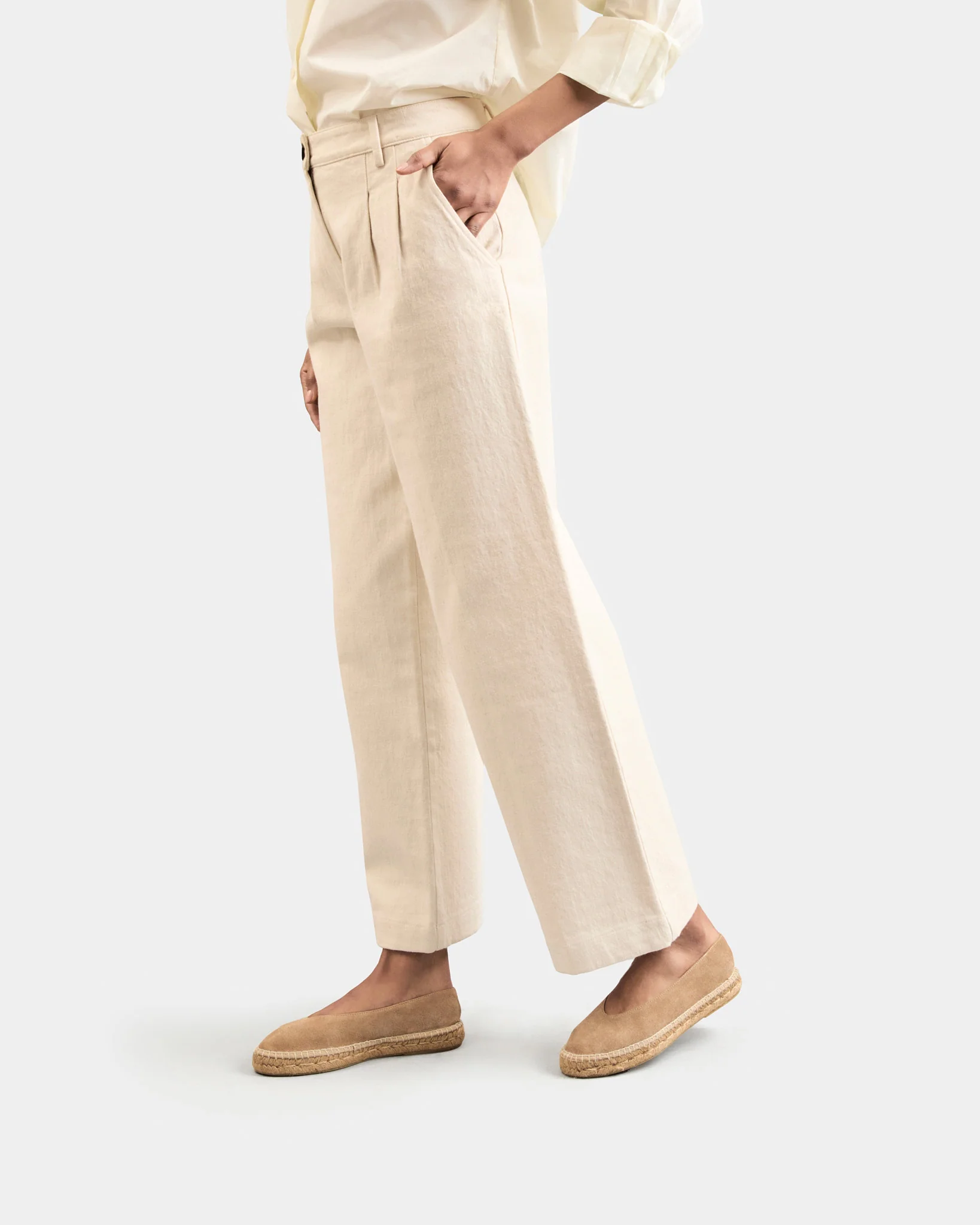 Suede Ballet Flat Espadrilles - W19BK - Hamptons Vintage Taupe - Image 5