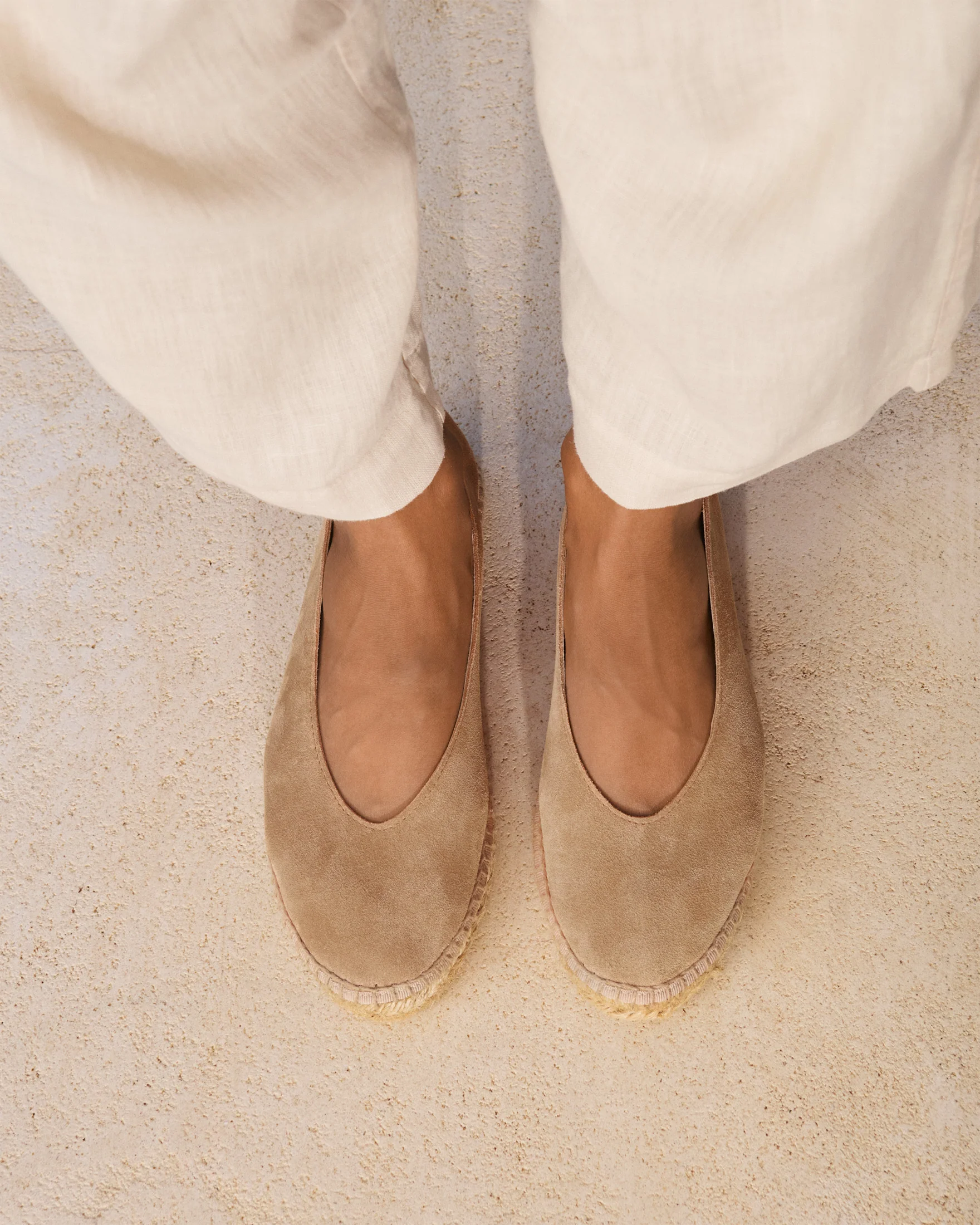 Suede Ballet Flat Espadrilles - W19BK - Hamptons Vintage Taupe - Image 6