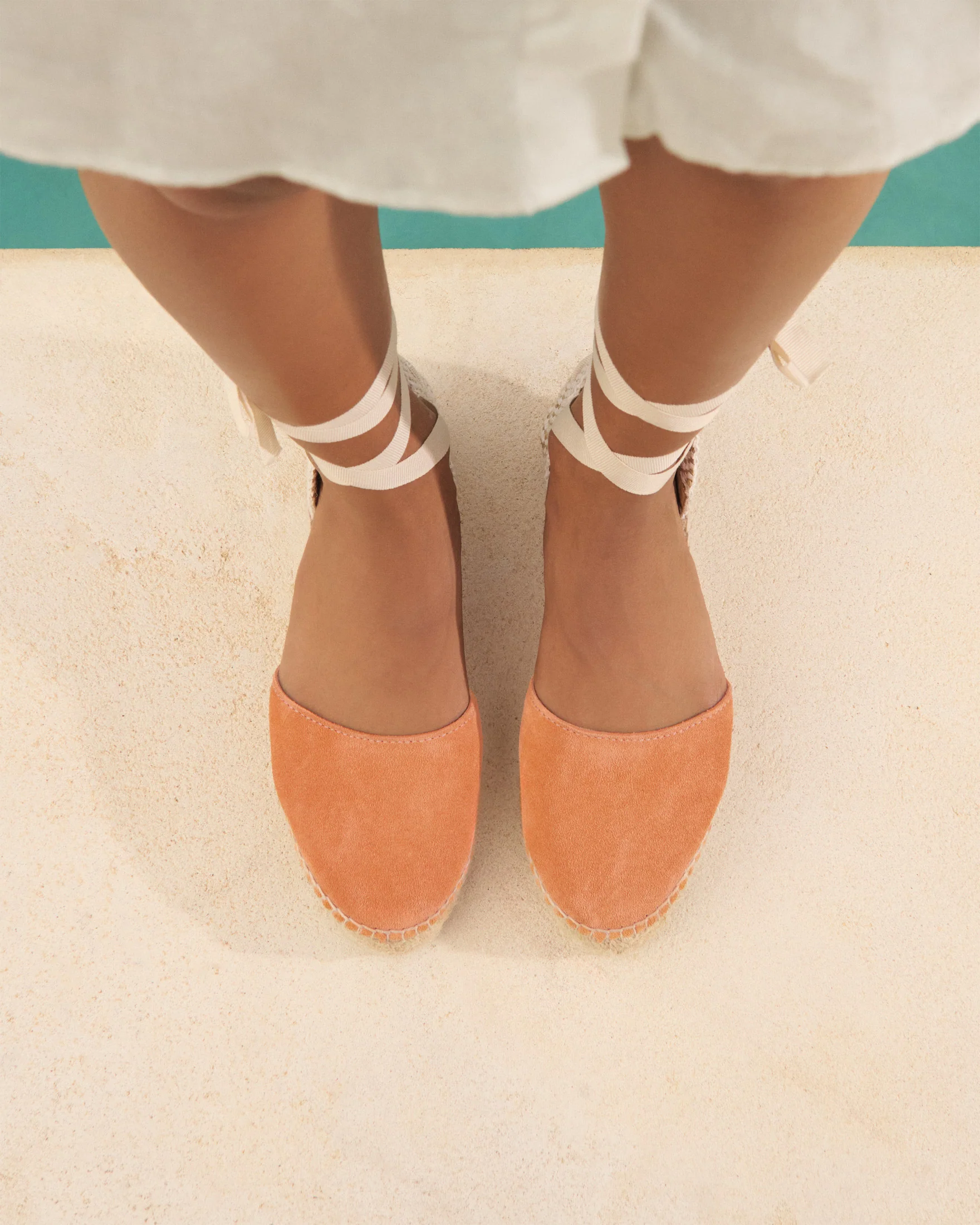 Suede Flat Valenciana Espadrilles - R78P0 - Hamptons Island Peach - Image 5